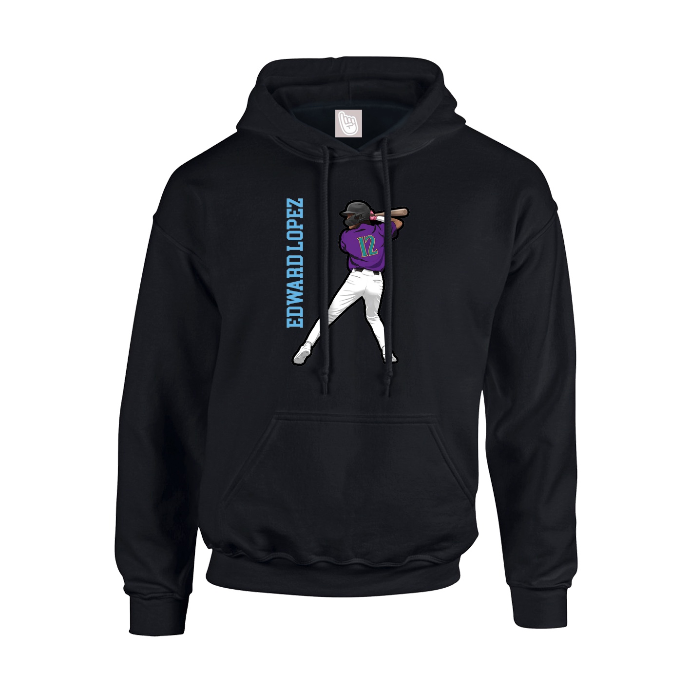 Hoodie — Name Vertical in Black