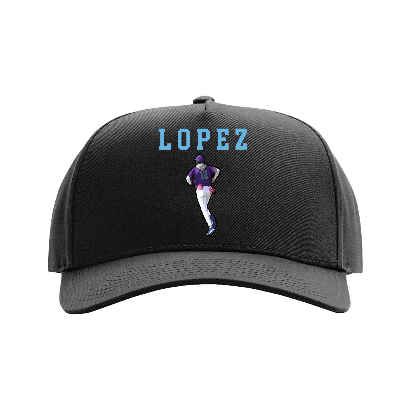 Full Fabric Five-Panel Champ Cap — Shirsey in Black