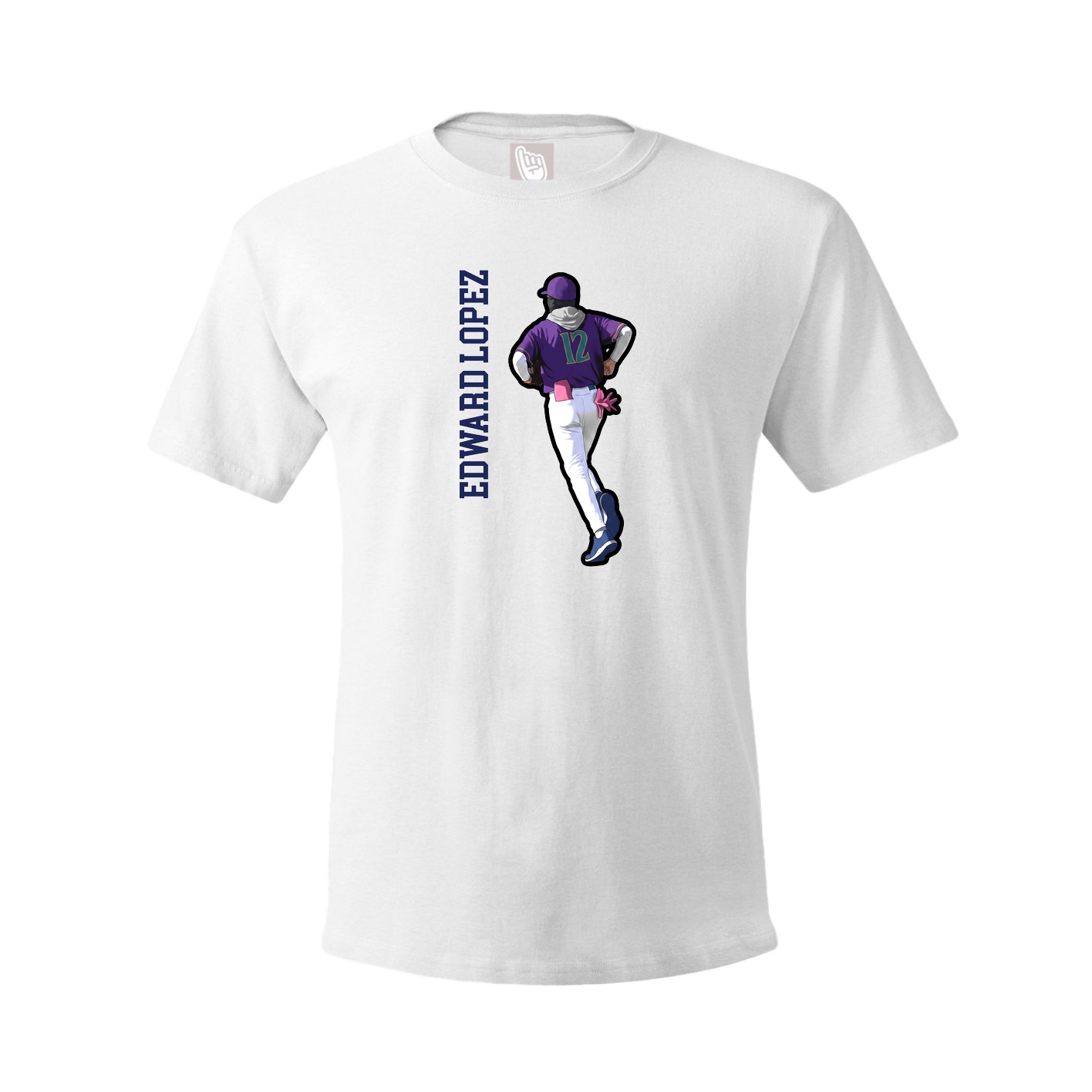 Tee — Name Vertical in White