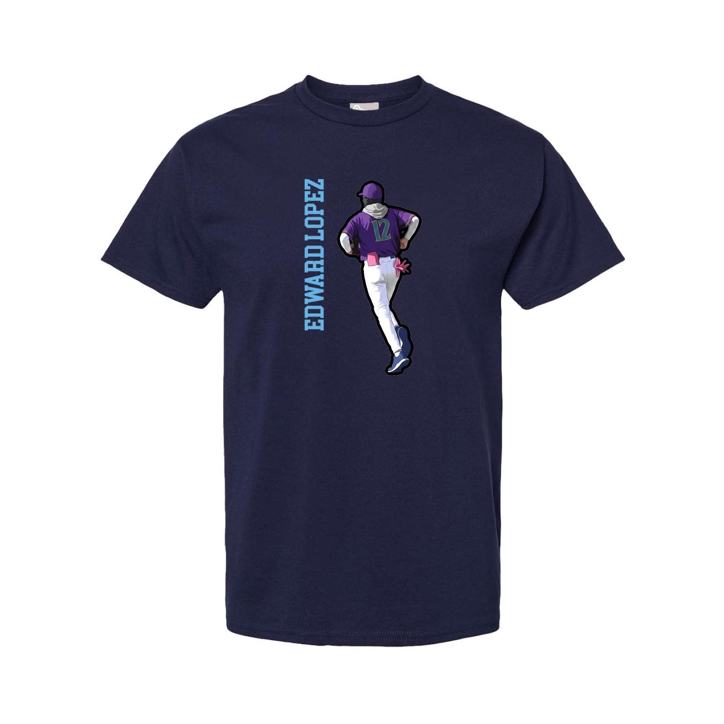 Youth Tee — Name Vertical in Navy
