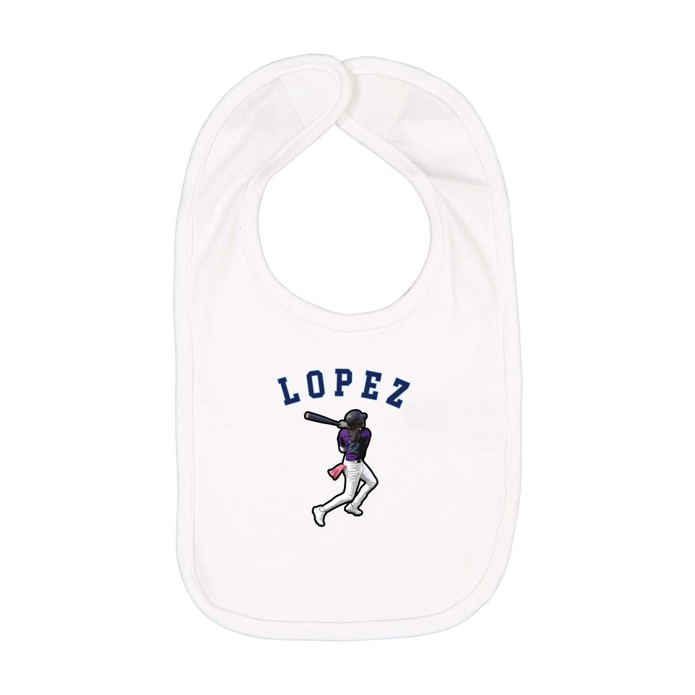 Infant Bib — Shirsey Arch in White