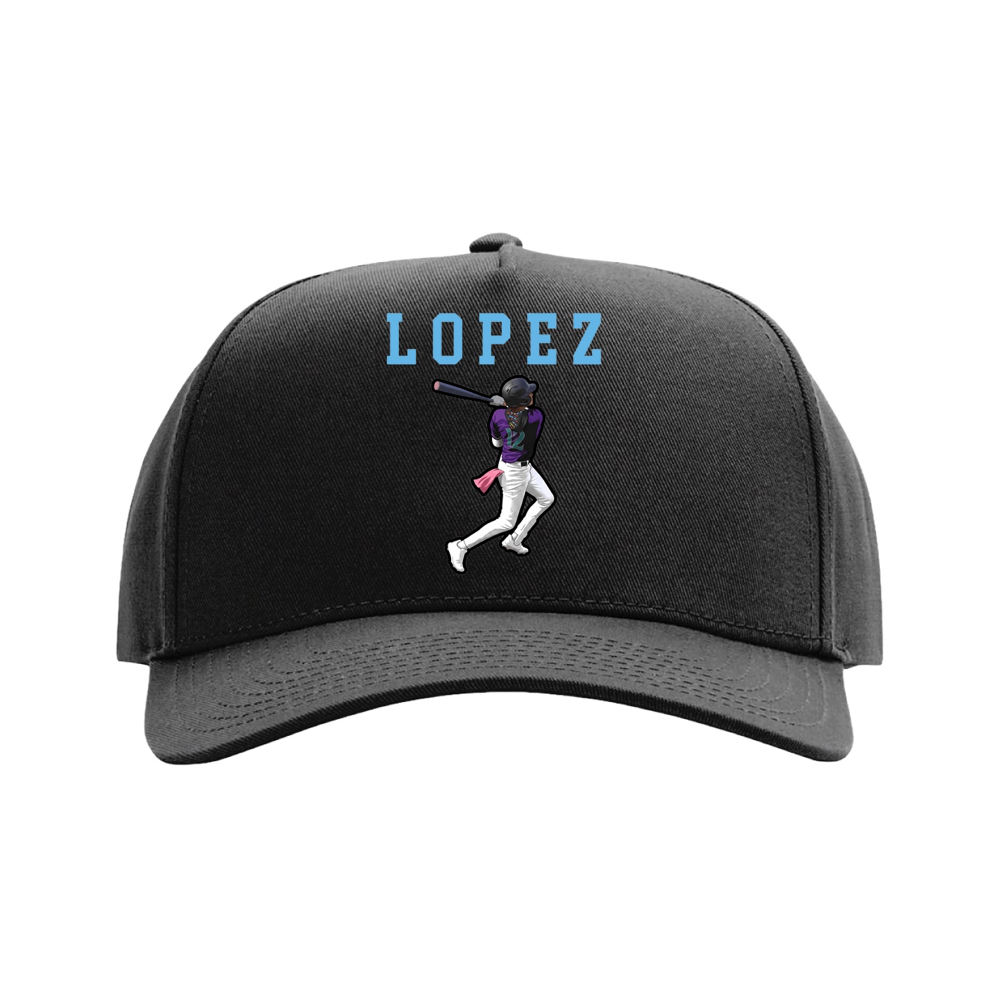 Full Fabric Five-Panel Champ Cap — Shirsey in Black