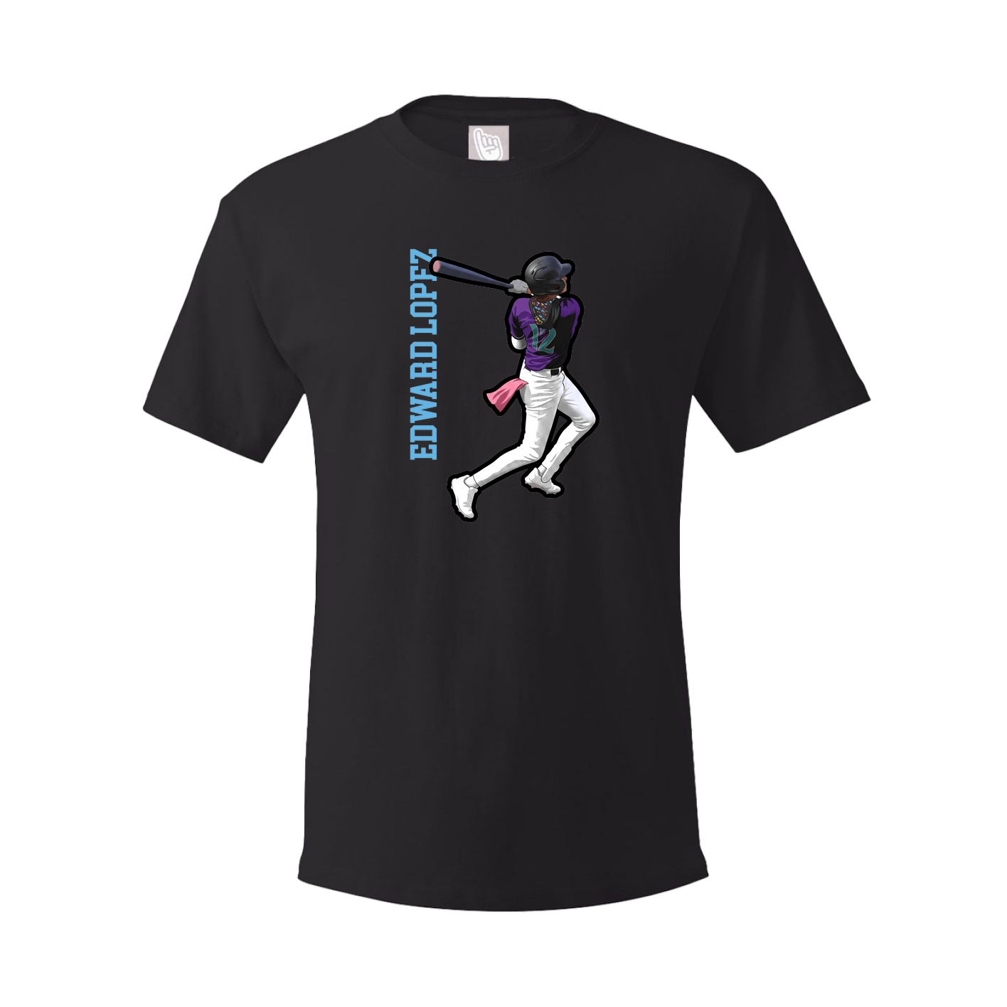 Youth Tee — Name Vertical in Black