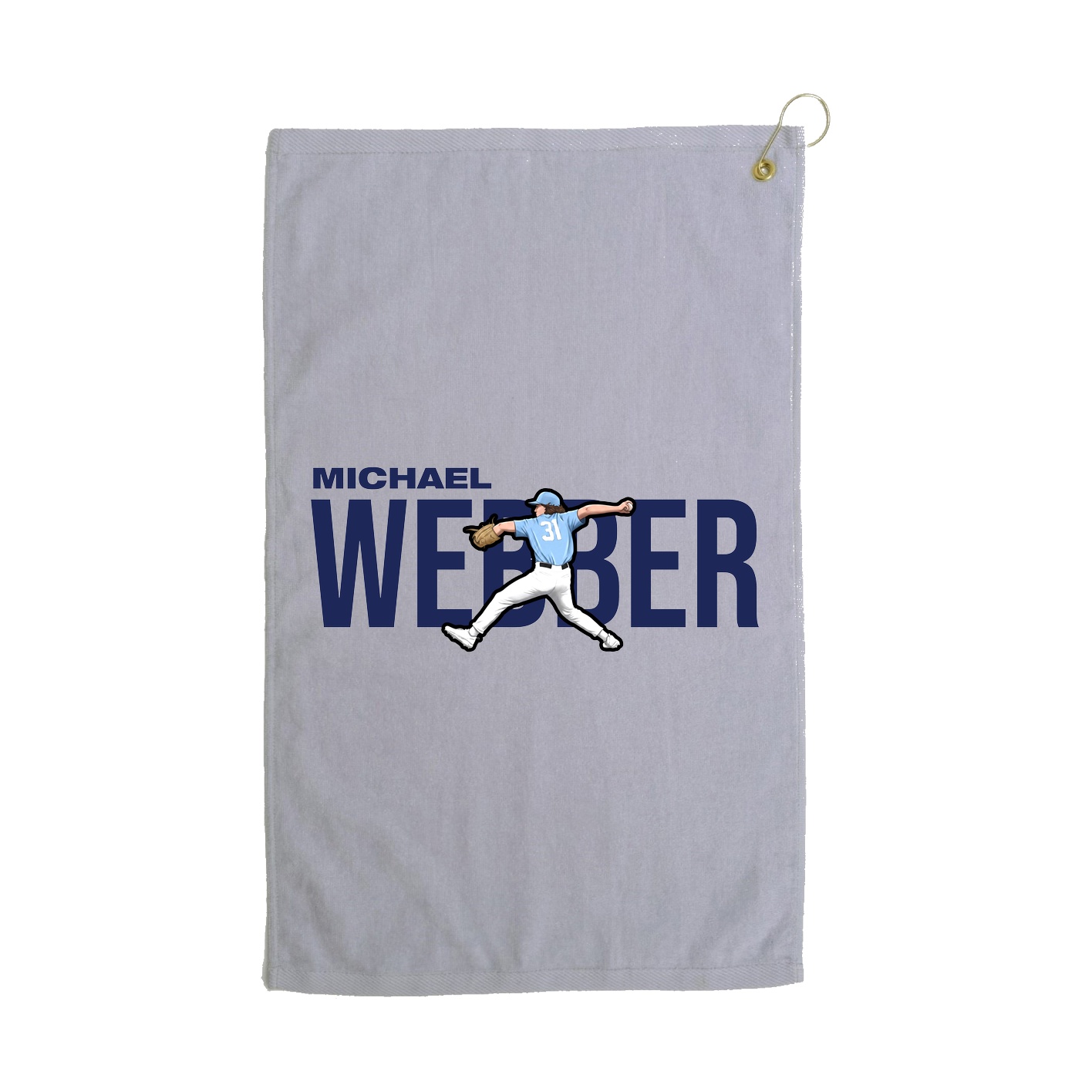 Golf Towel — Player Name in Grey
