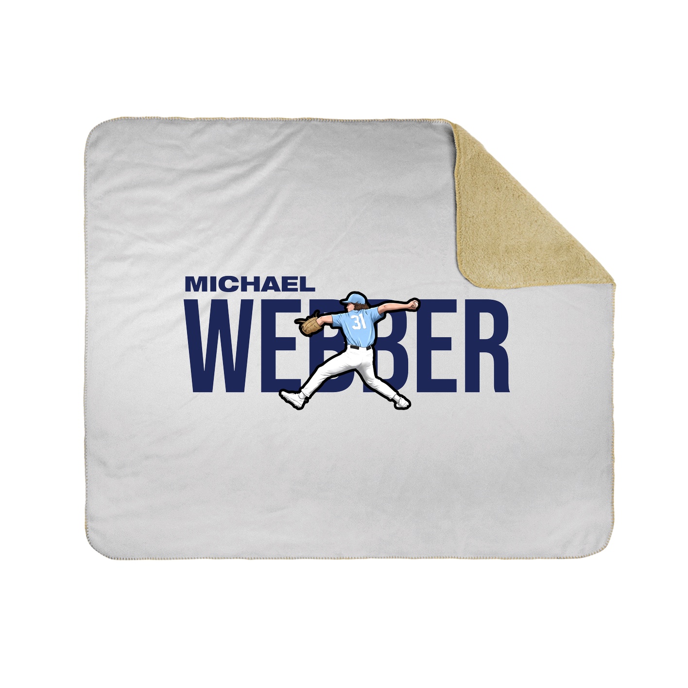 Throw Blanket — Player Name in White