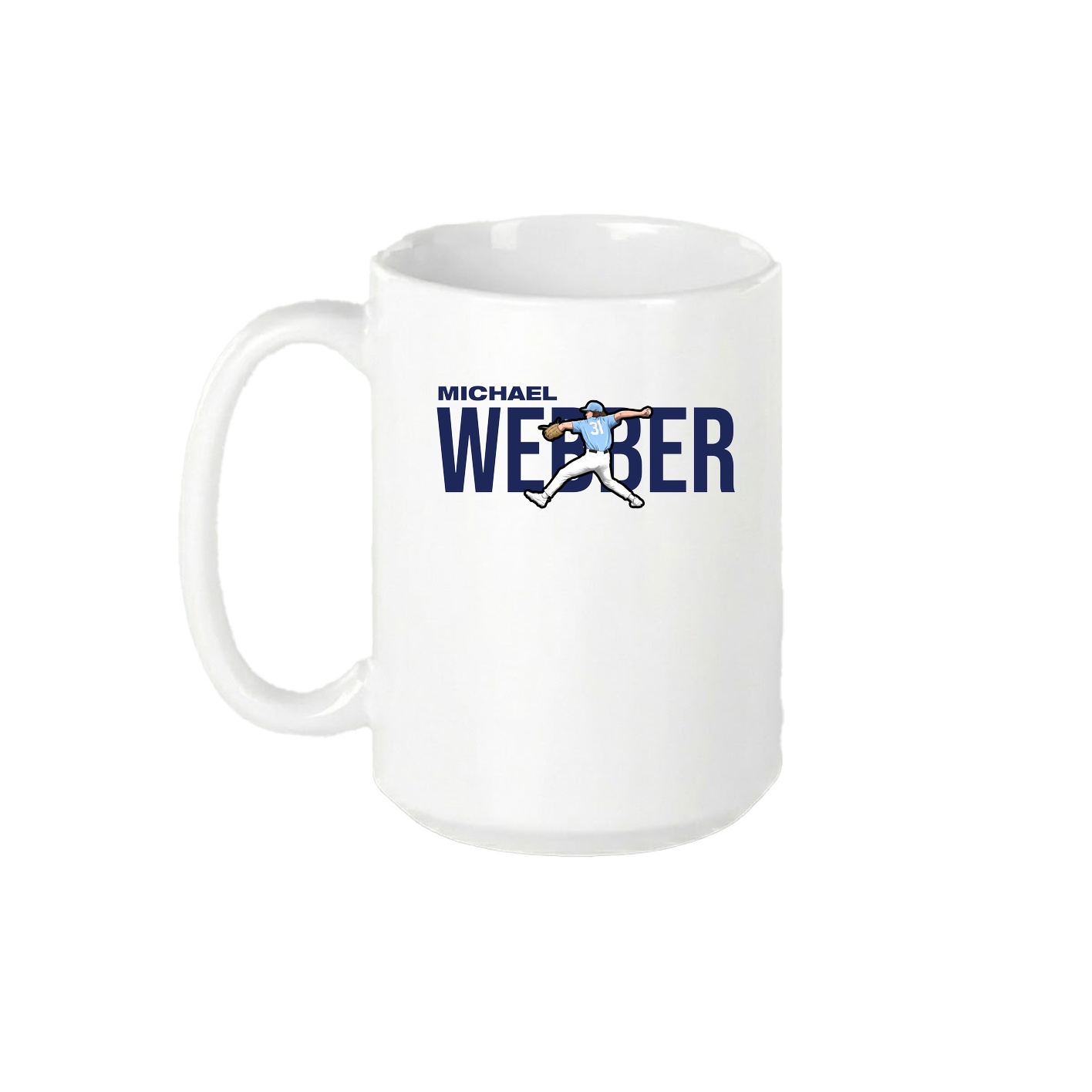 15oz Coffee Mug — Player Name in White