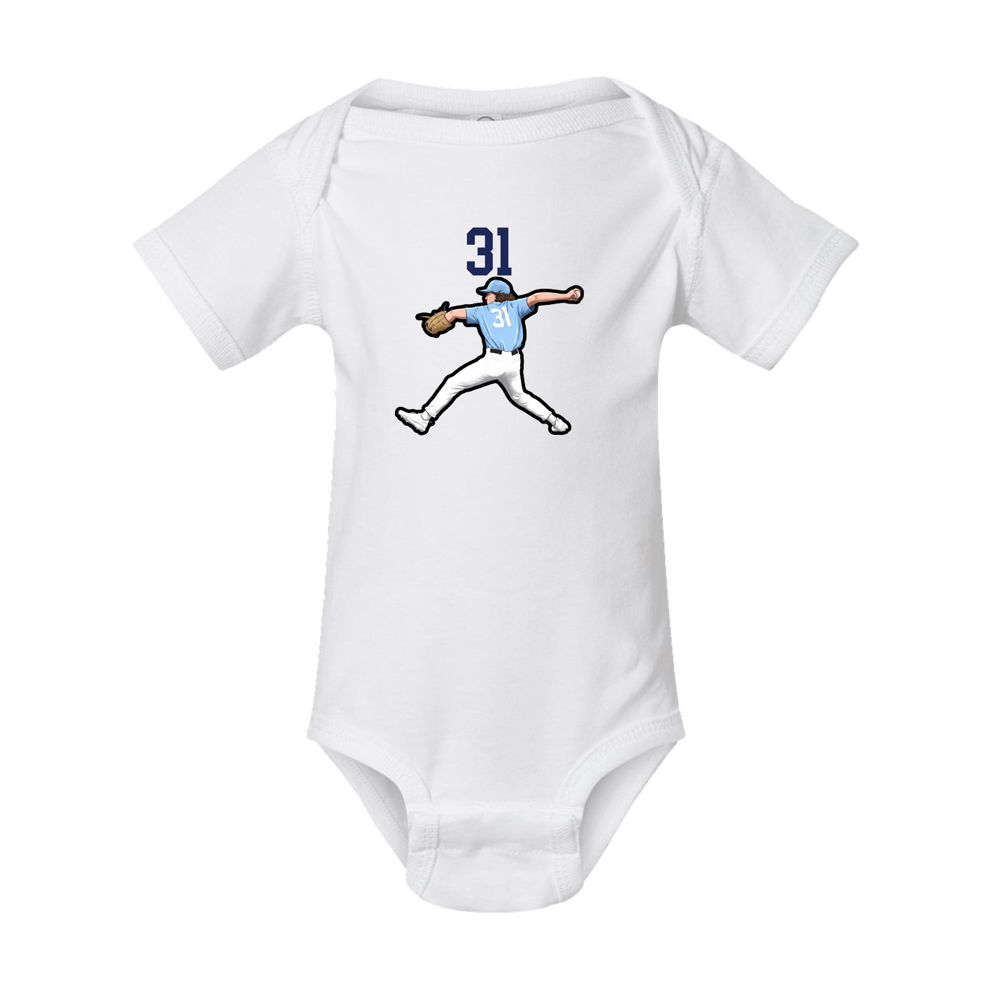 Baby Onesie — Number Top in White