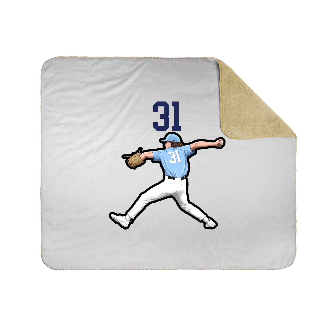 Throw Blanket — Number Top in White