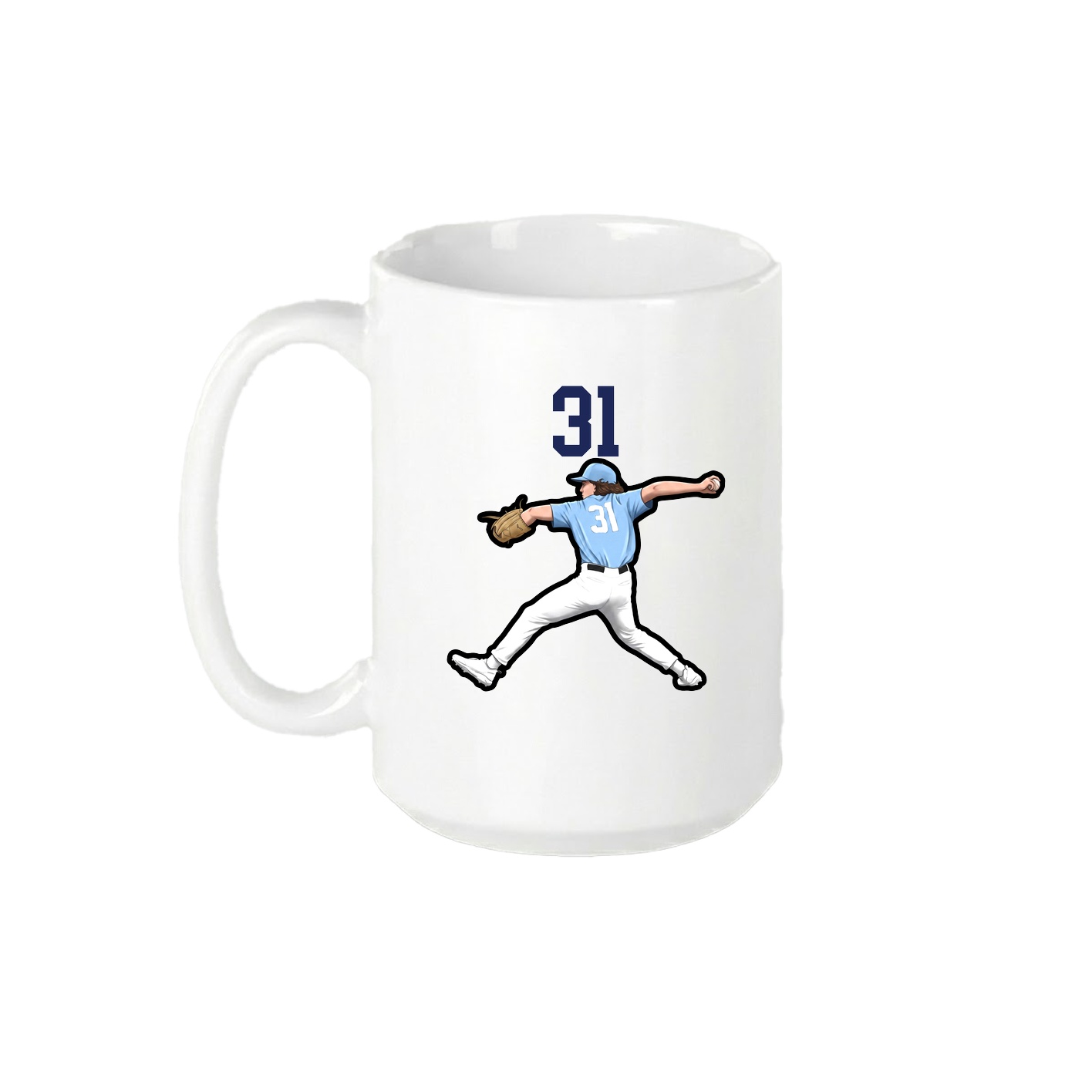 15oz Coffee Mug — Number Top in White