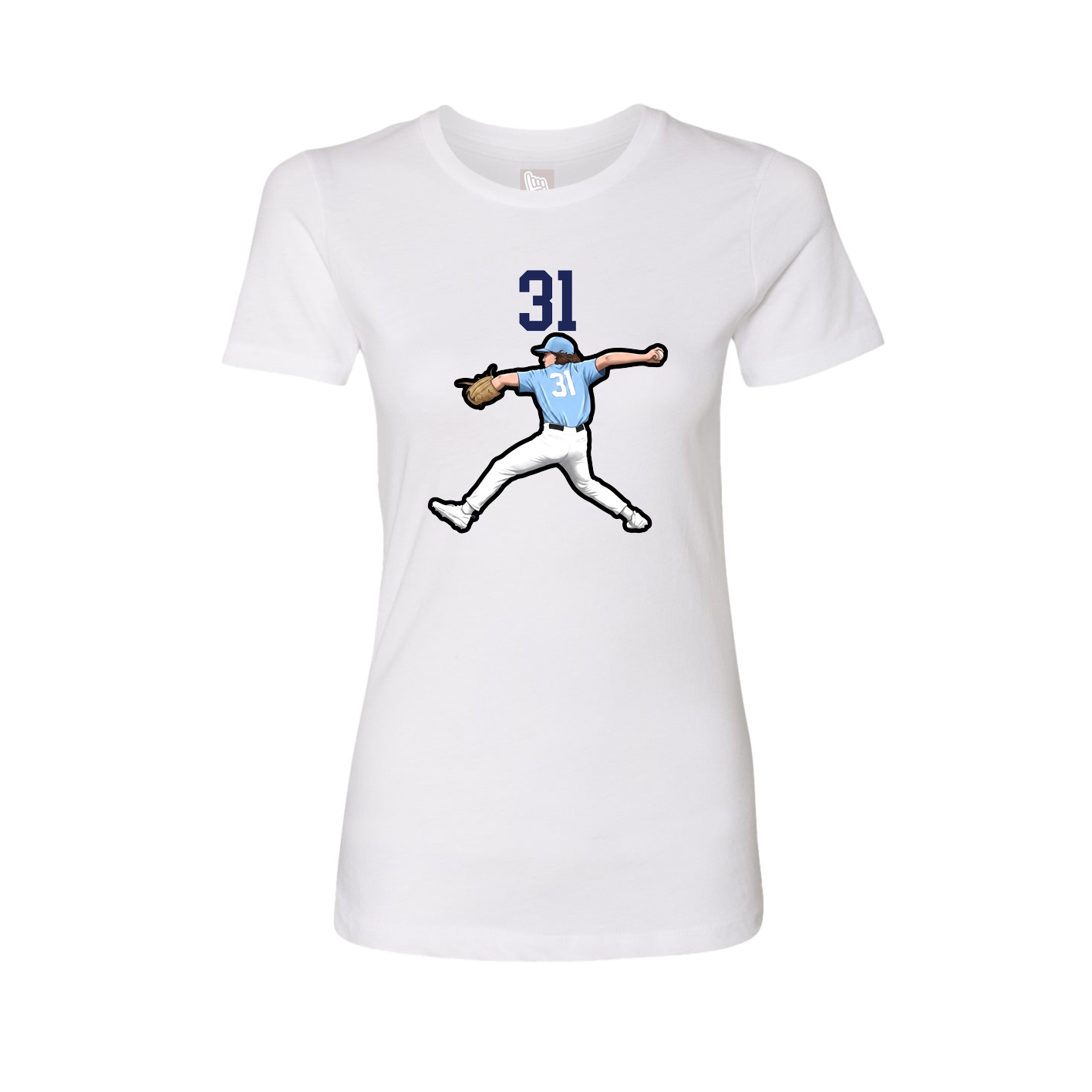 Fitted Women's Tee — Number Top in White