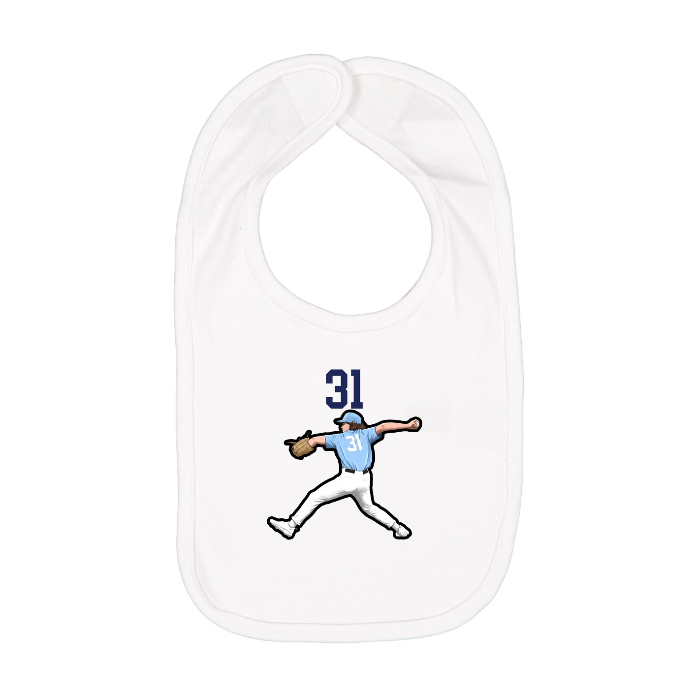 Infant Bib — Number Top in White