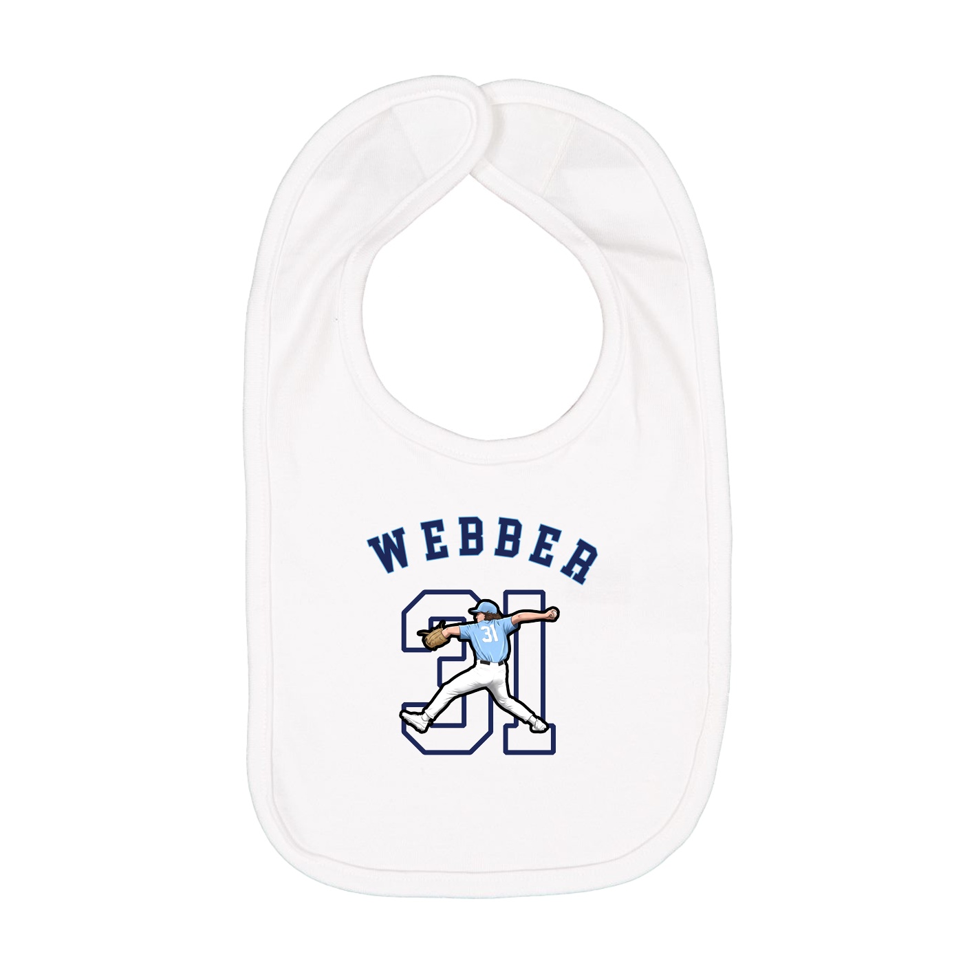 Infant Bib — Shirsey Arch in White