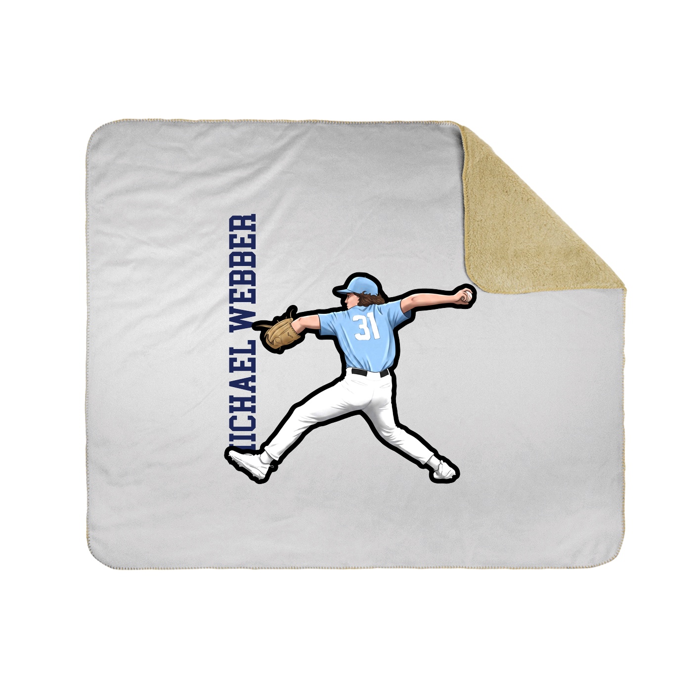 Throw Blanket — Name Vertical in White