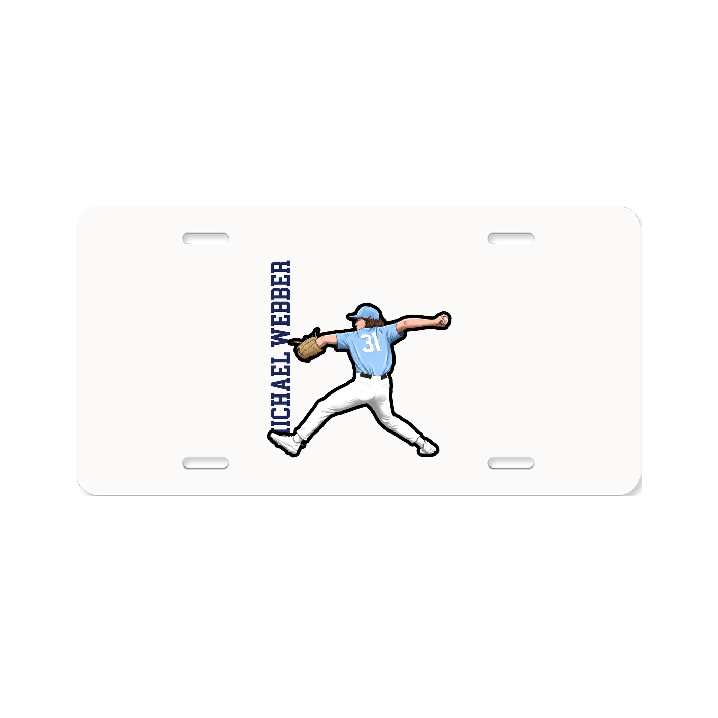 License Plate — Name Vertical in Classic