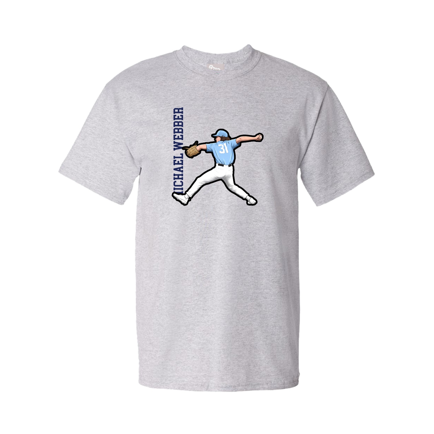 Tee — Name Vertical in Grey