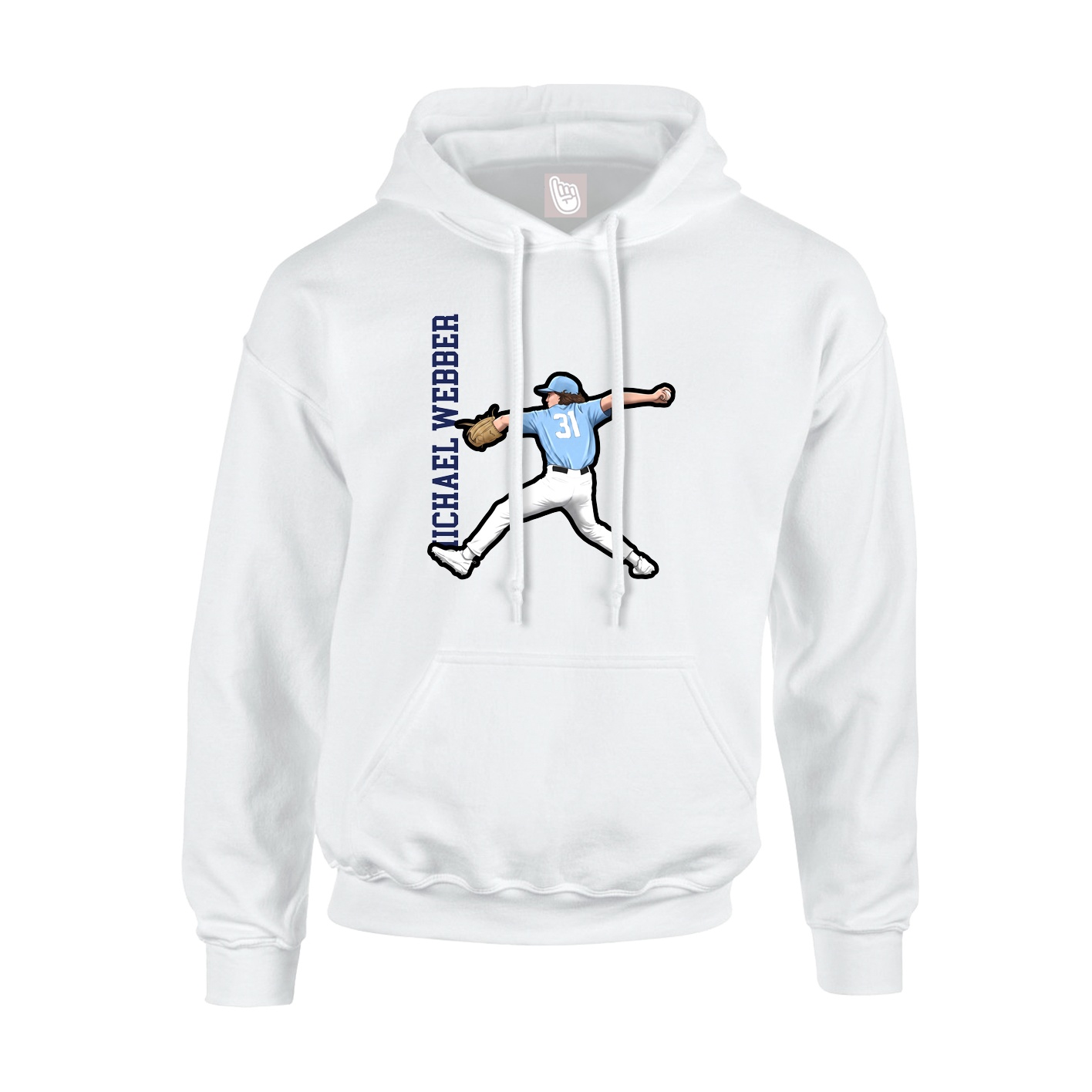 Hoodie — Name Vertical in White