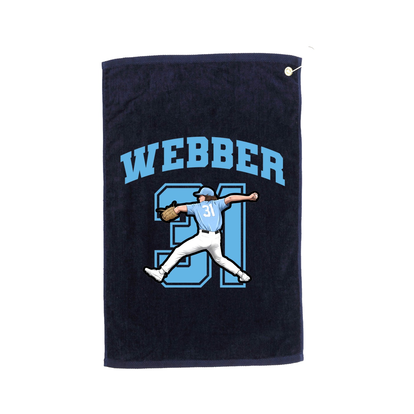 Golf Towel — Number in Navy