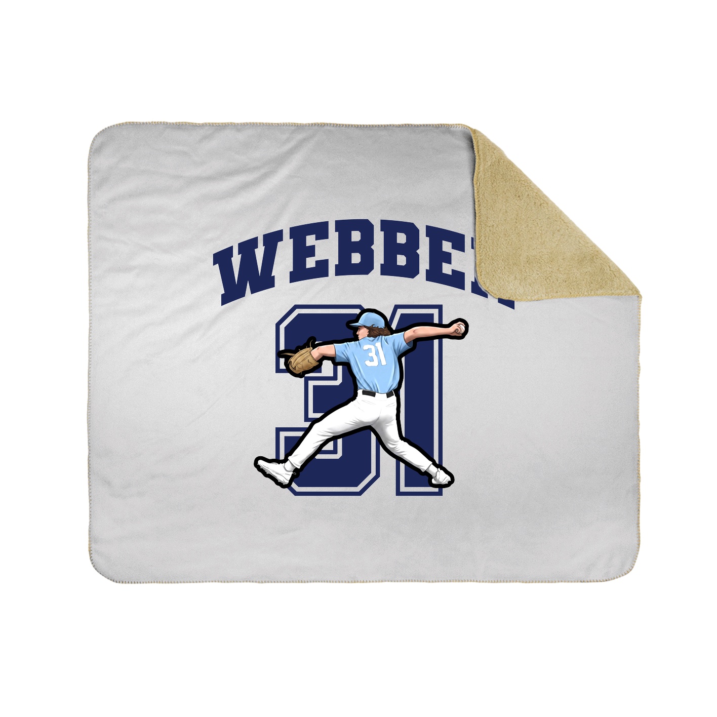 Throw Blanket — Number in White
