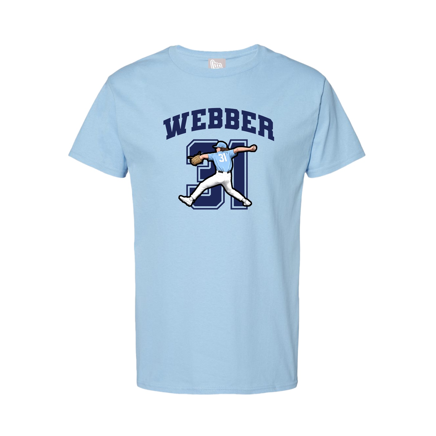 Tee — Number in Light Blue