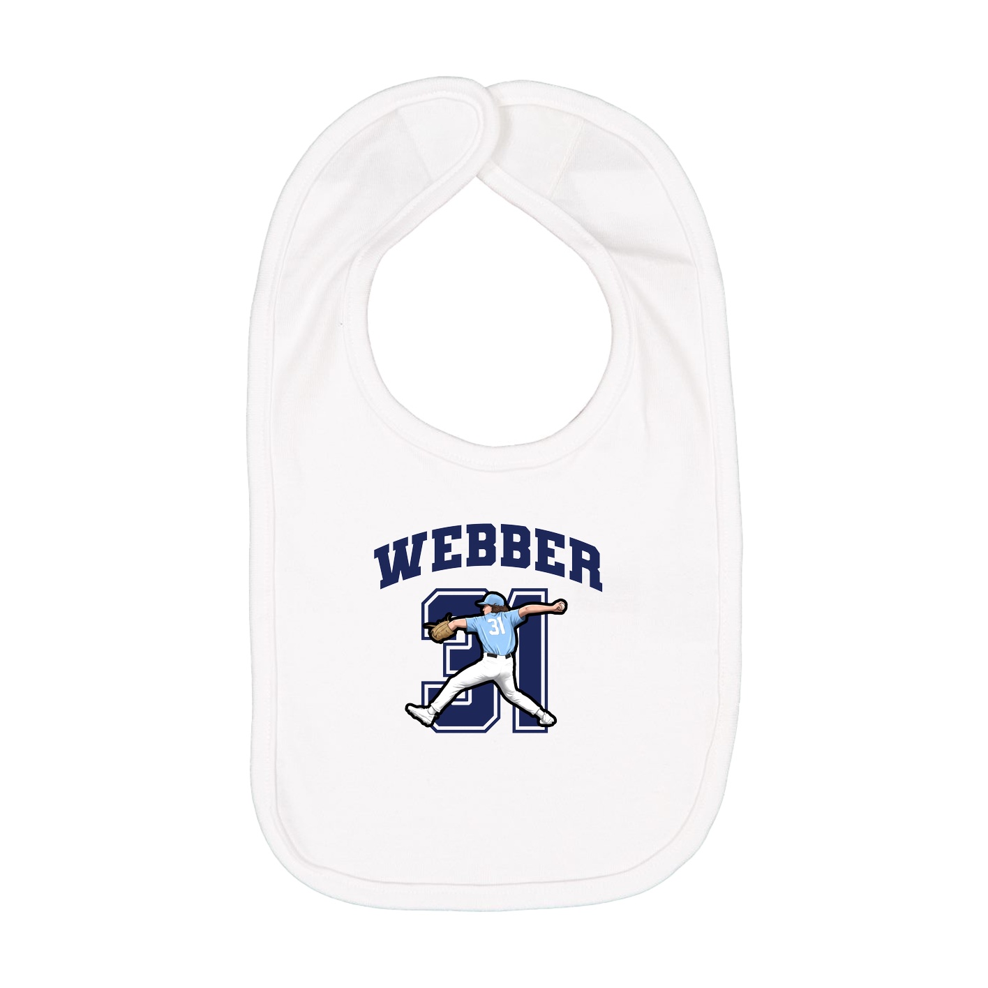 Infant Bib — Number in White