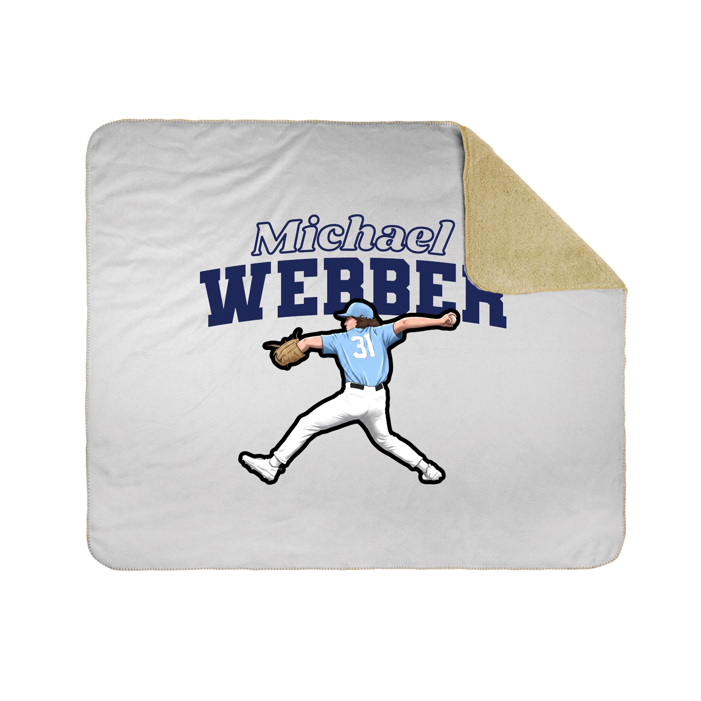 Throw Blanket — Name Arch in White