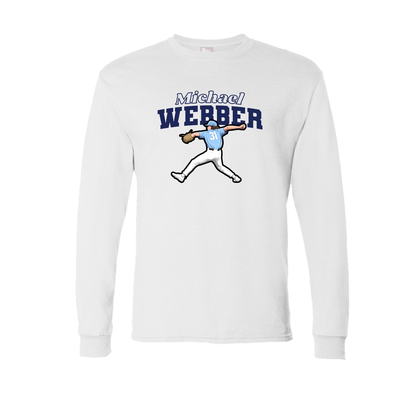 Long Sleeve Tee — Name Arch in White