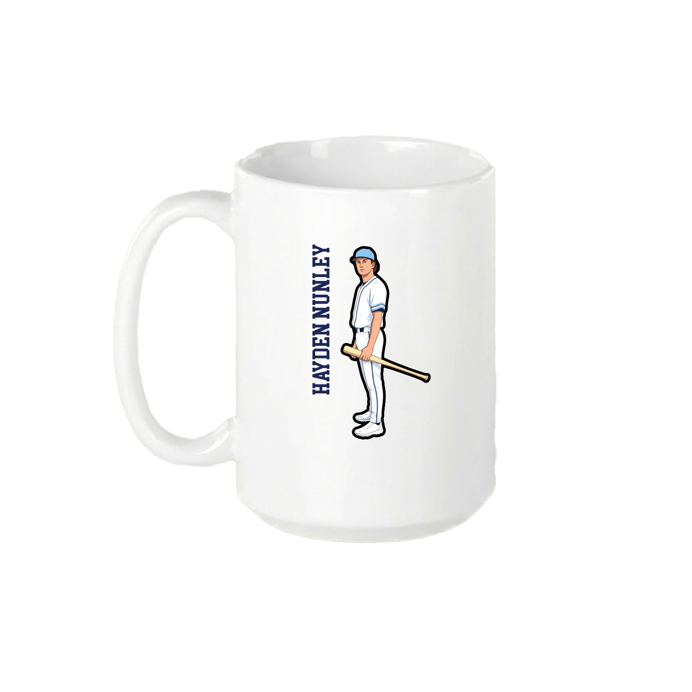 15oz Coffee Mug — Name Vertical in White