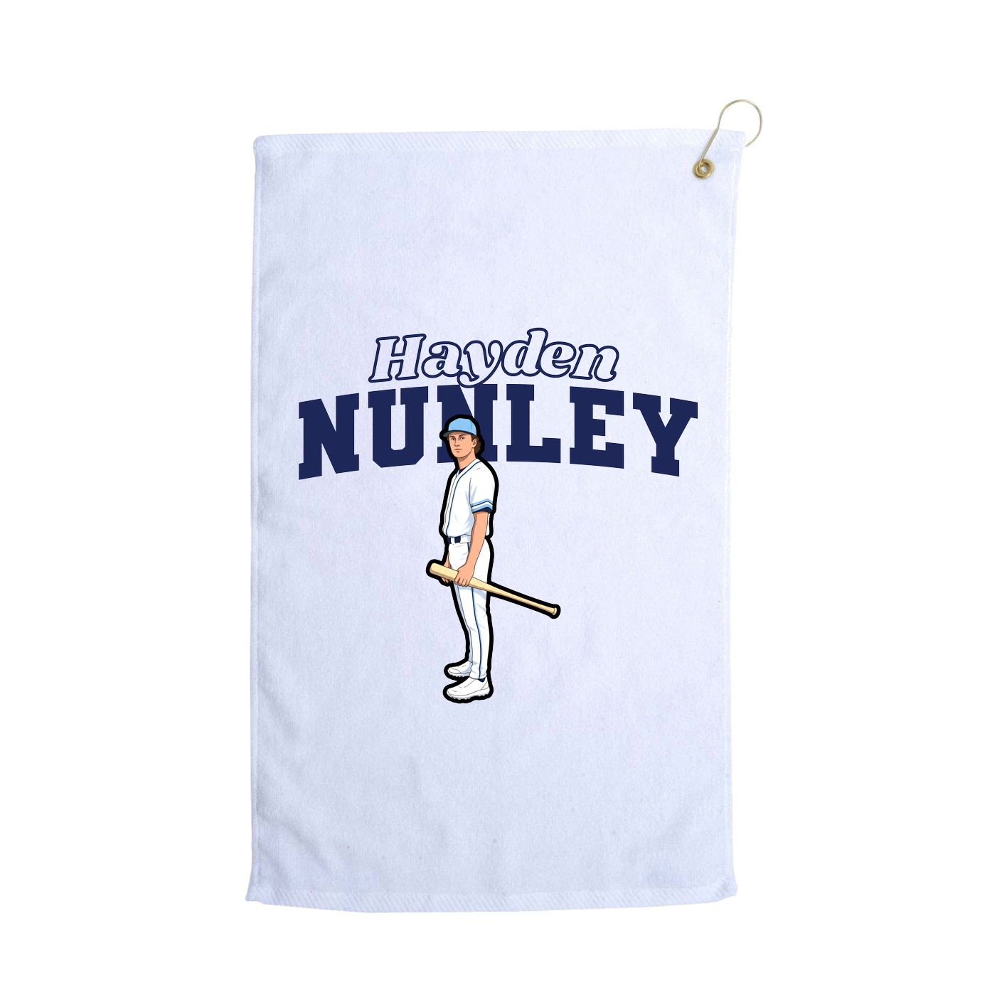 Golf Towel — Name Arch in White