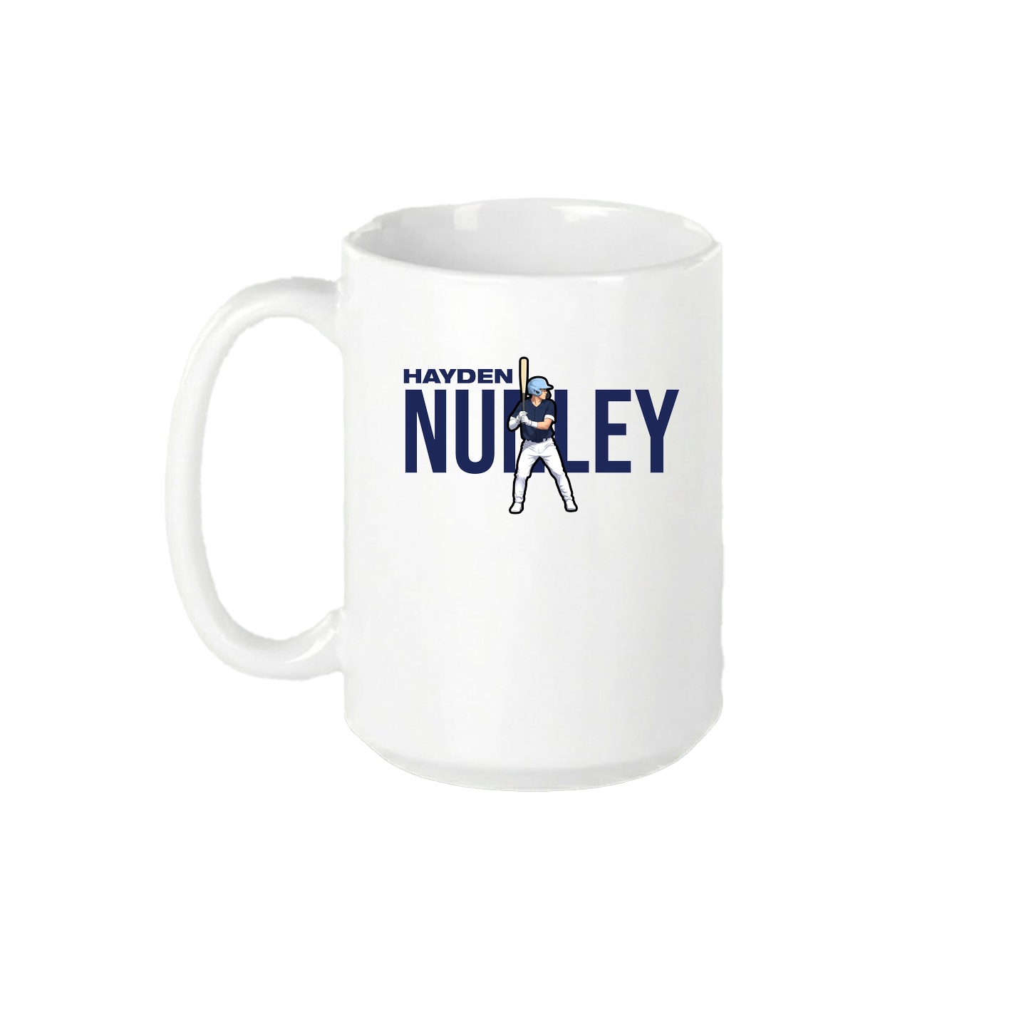 15oz Coffee Mug — Player Name in White