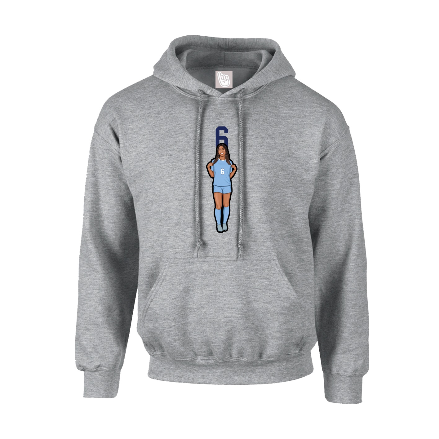 Hoodie — Number Top in Grey