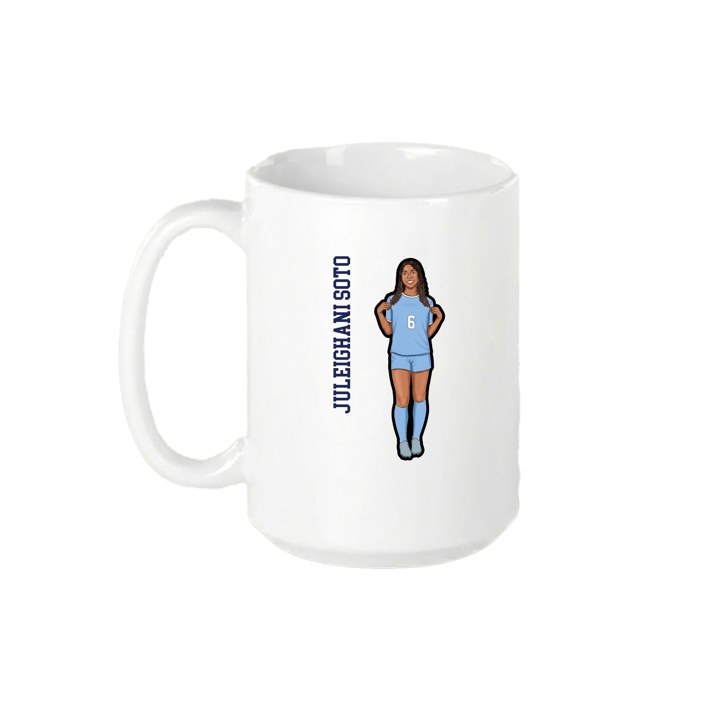 15oz Coffee Mug — Name Vertical in White