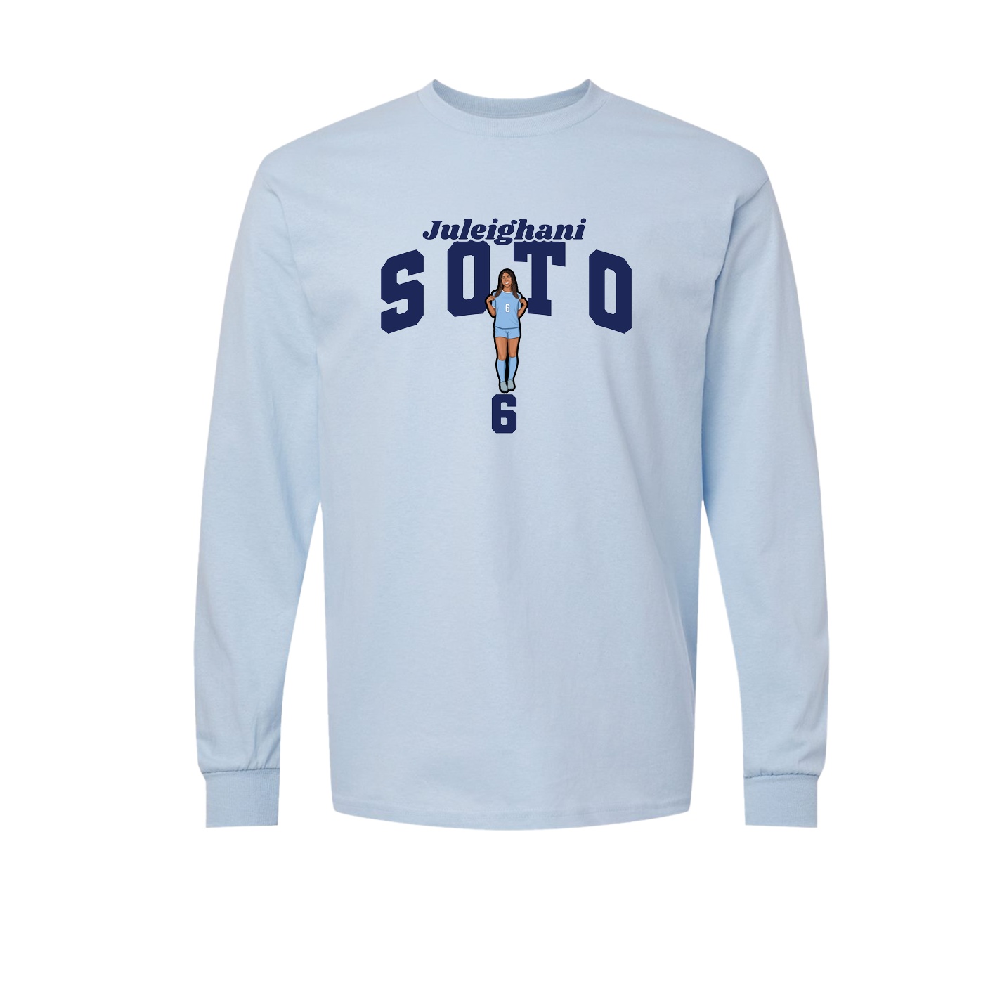 Long Sleeve Tee — Signature Arch in Light Blue