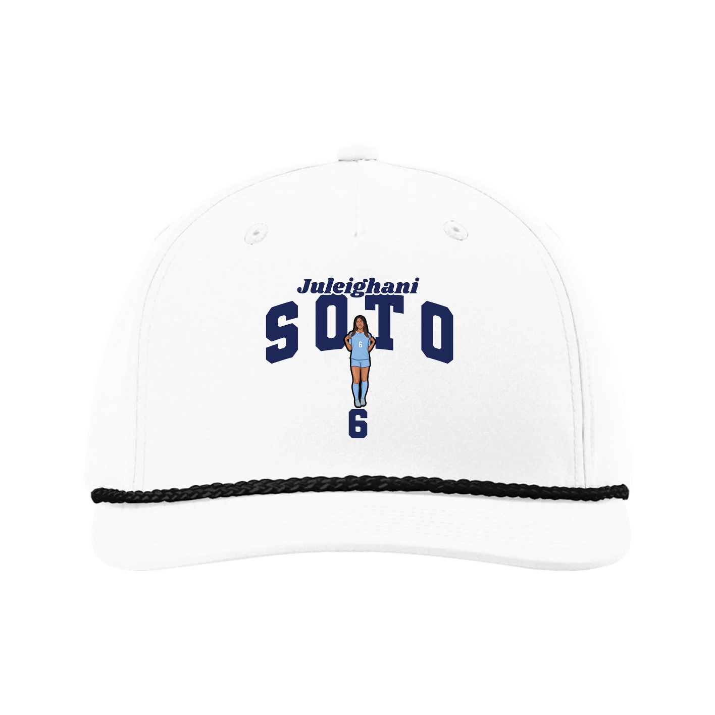 Five-Panel Classic Rope Cap — Signature Arch in White