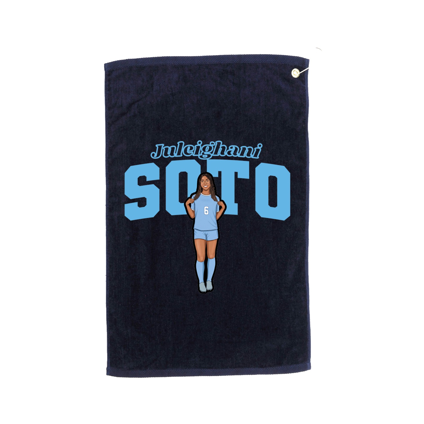 Golf Towel — Name Arch in Navy