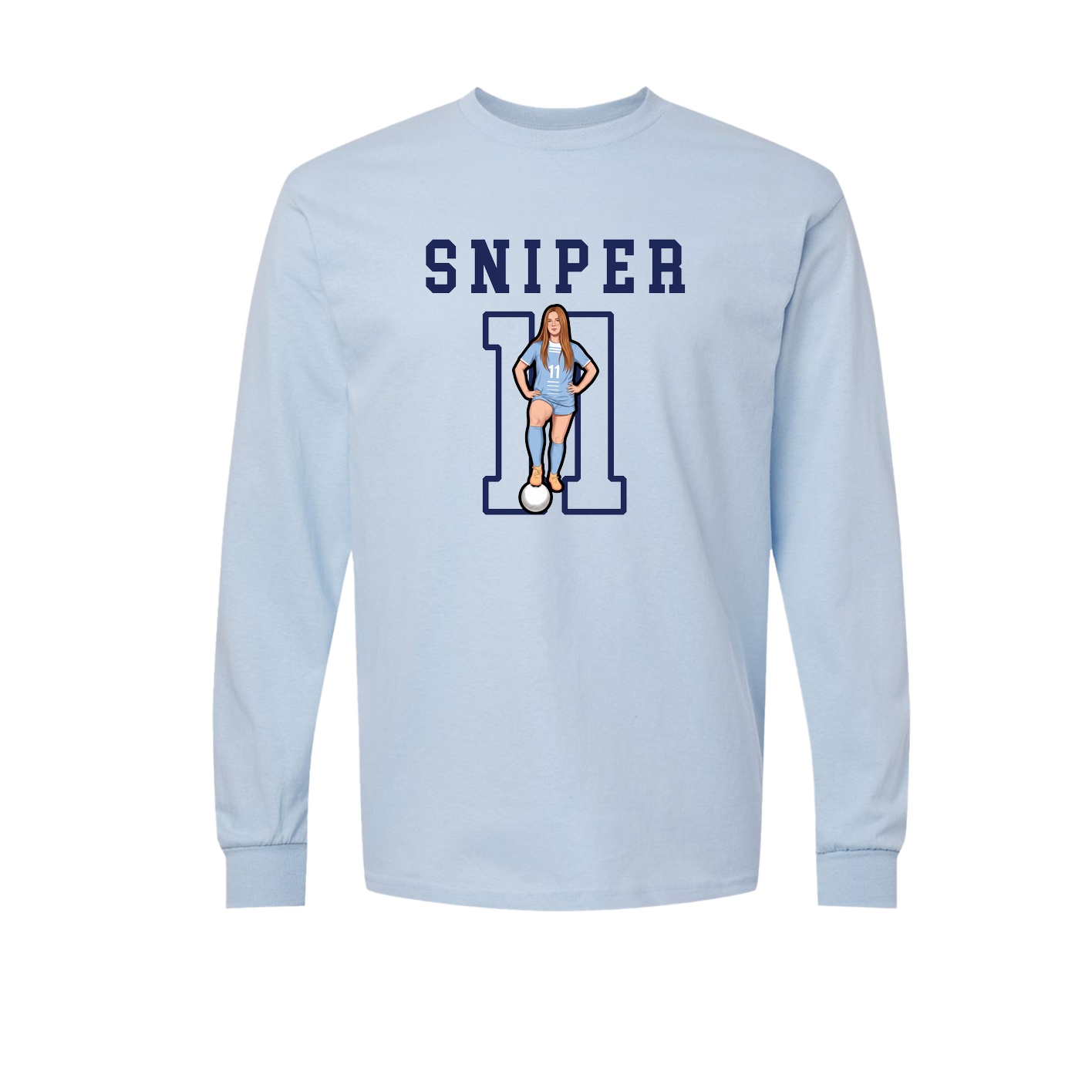 Long Sleeve Tee — Shirsey in Light Blue