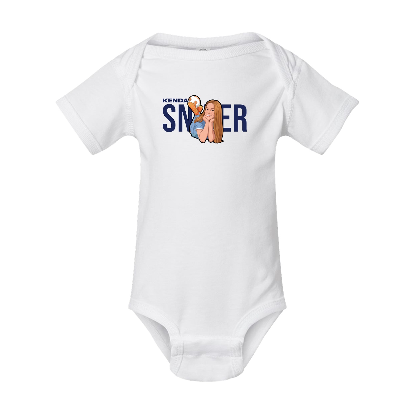 Baby Onesie — Player Name in White