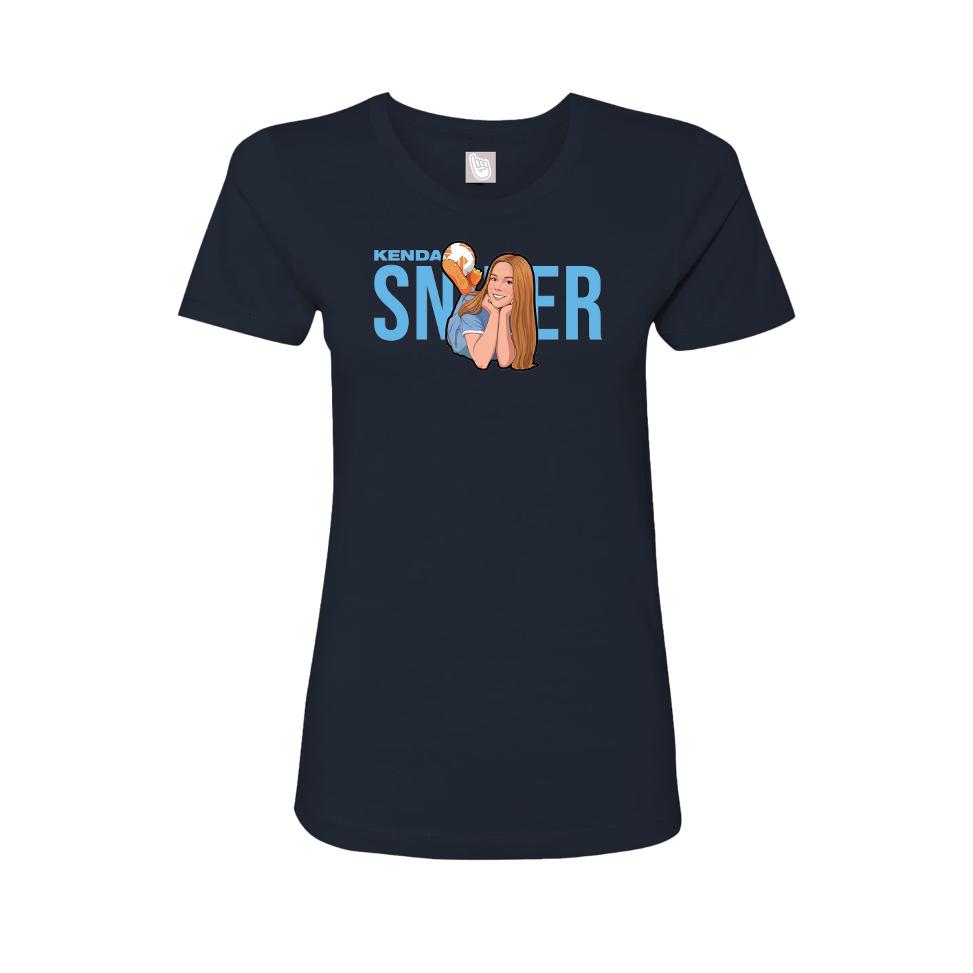 Fitted Women's Tee — Player Name in Navy
