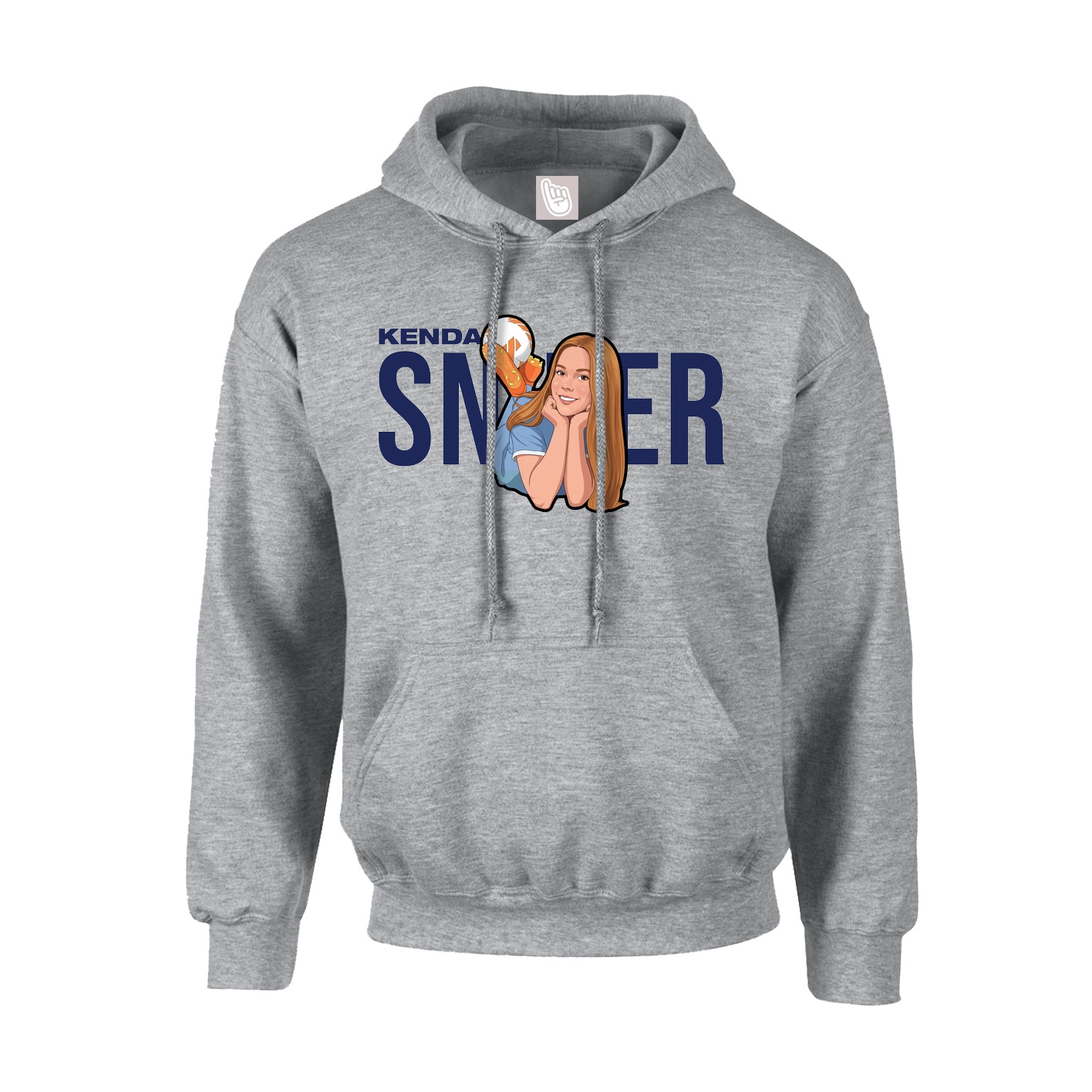 Youth Hoodie — Player Name in Grey