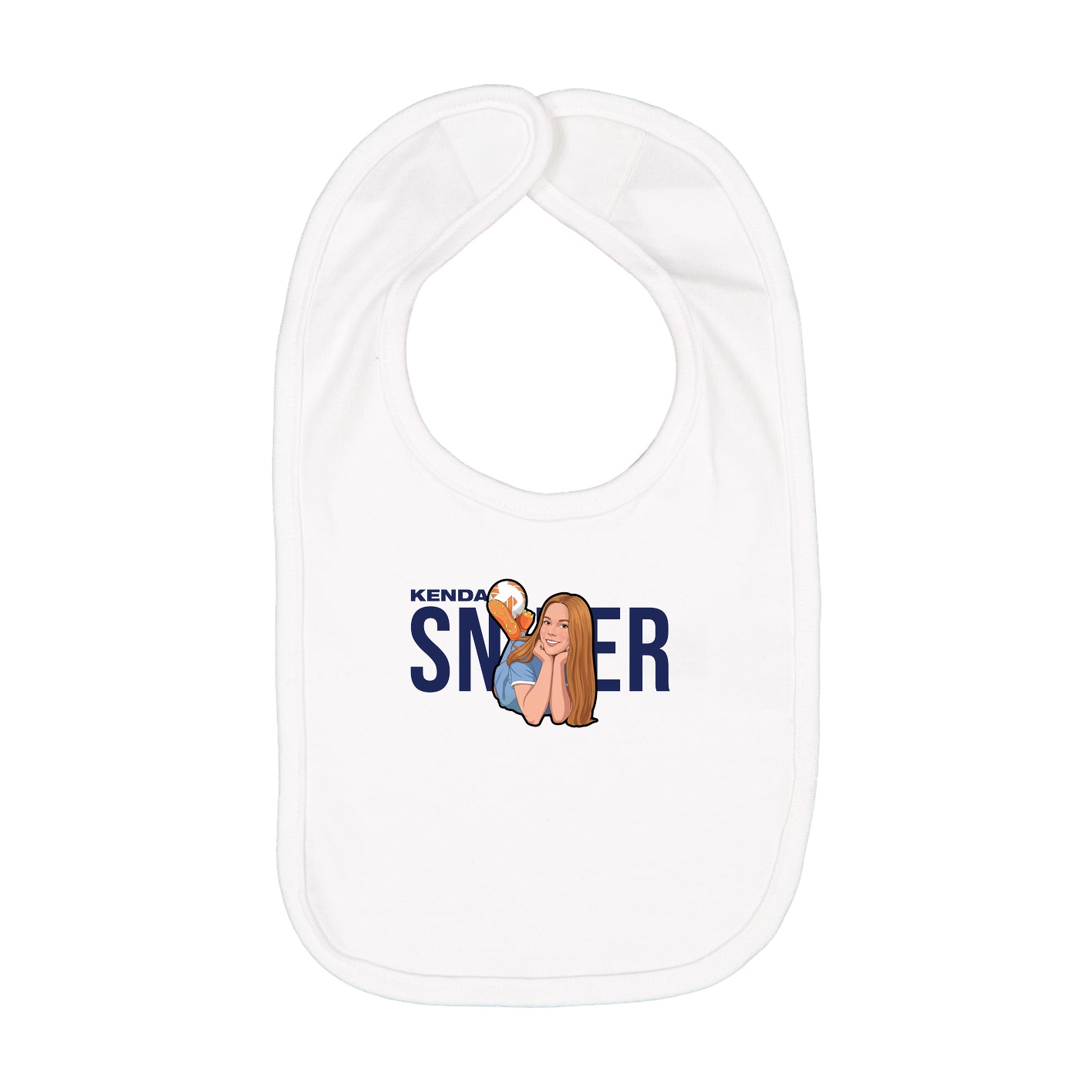 Infant Bib — Player Name in White