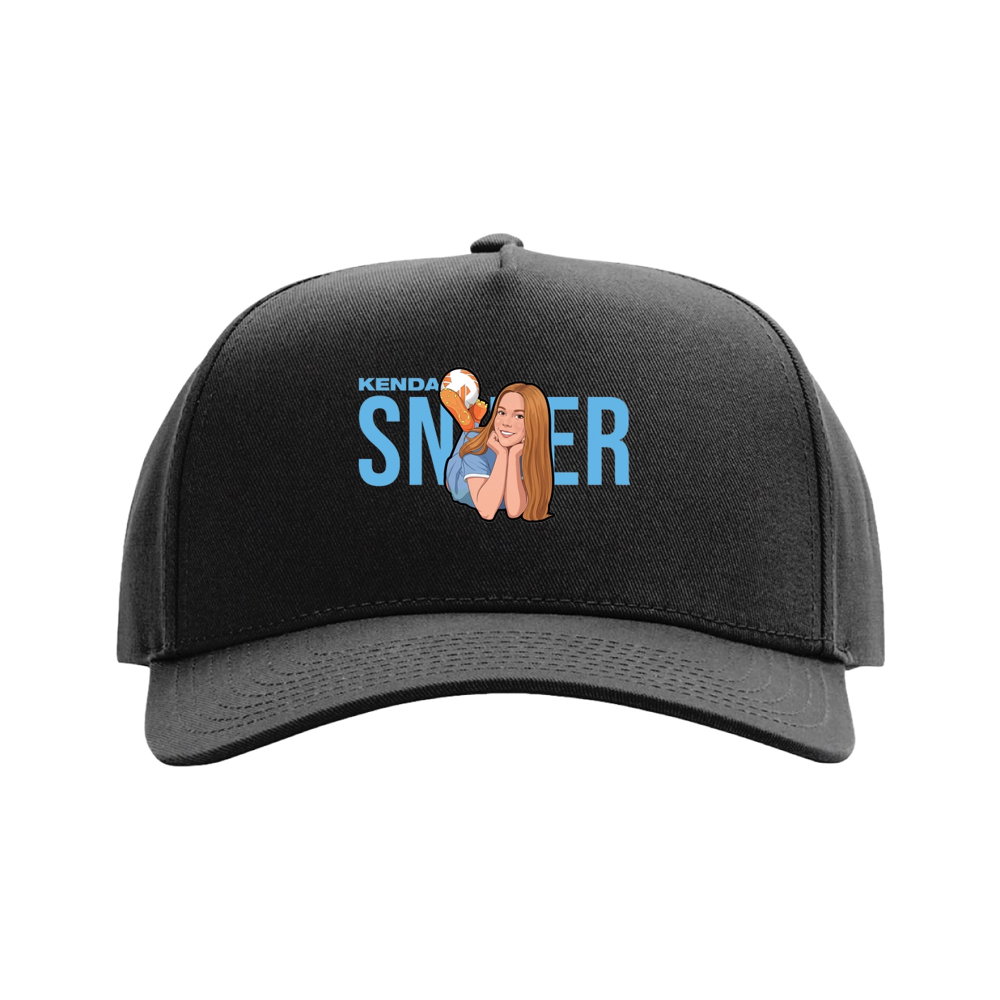 Full Fabric Five-Panel Champ Cap — Player Name in Black