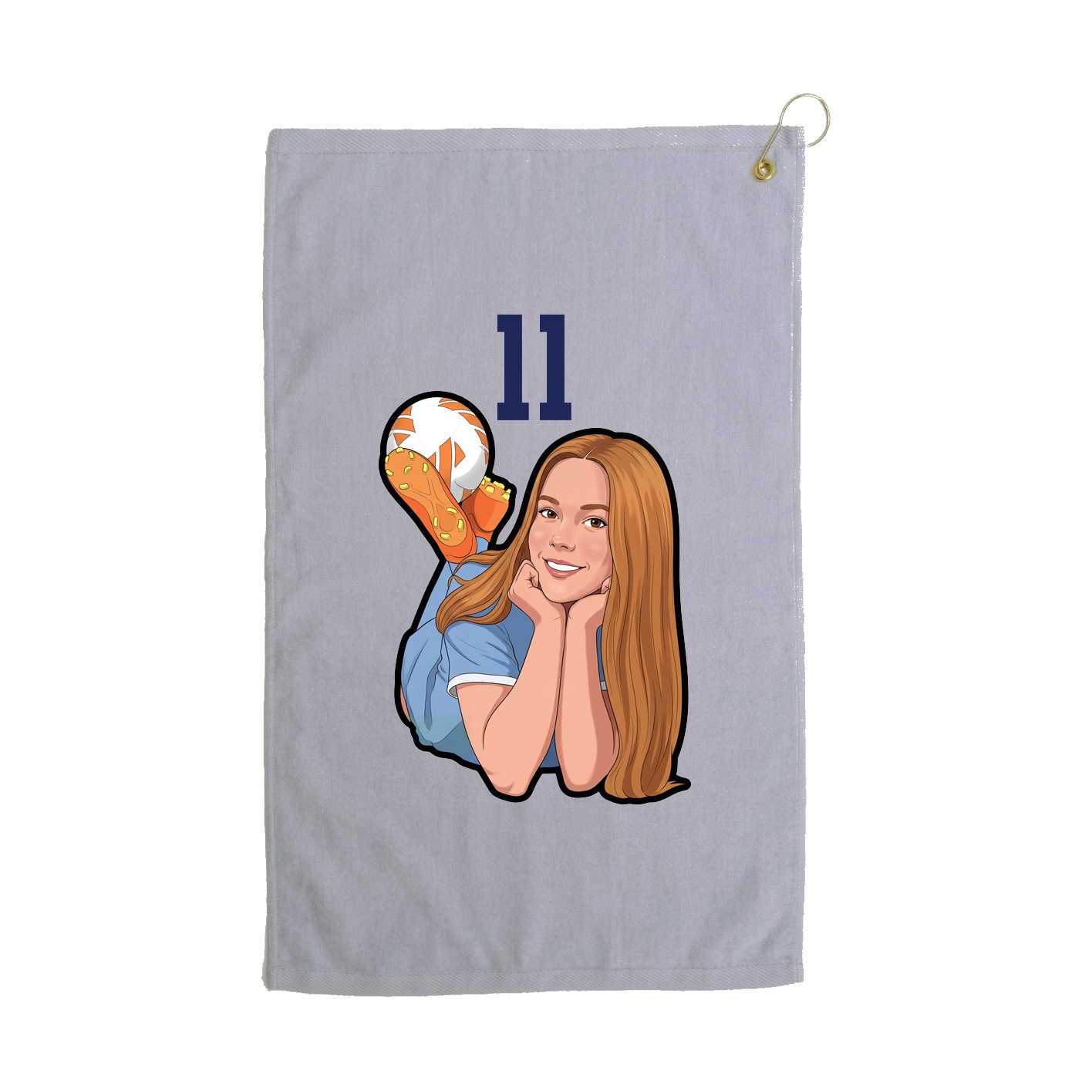Golf Towel — Number Top in Grey