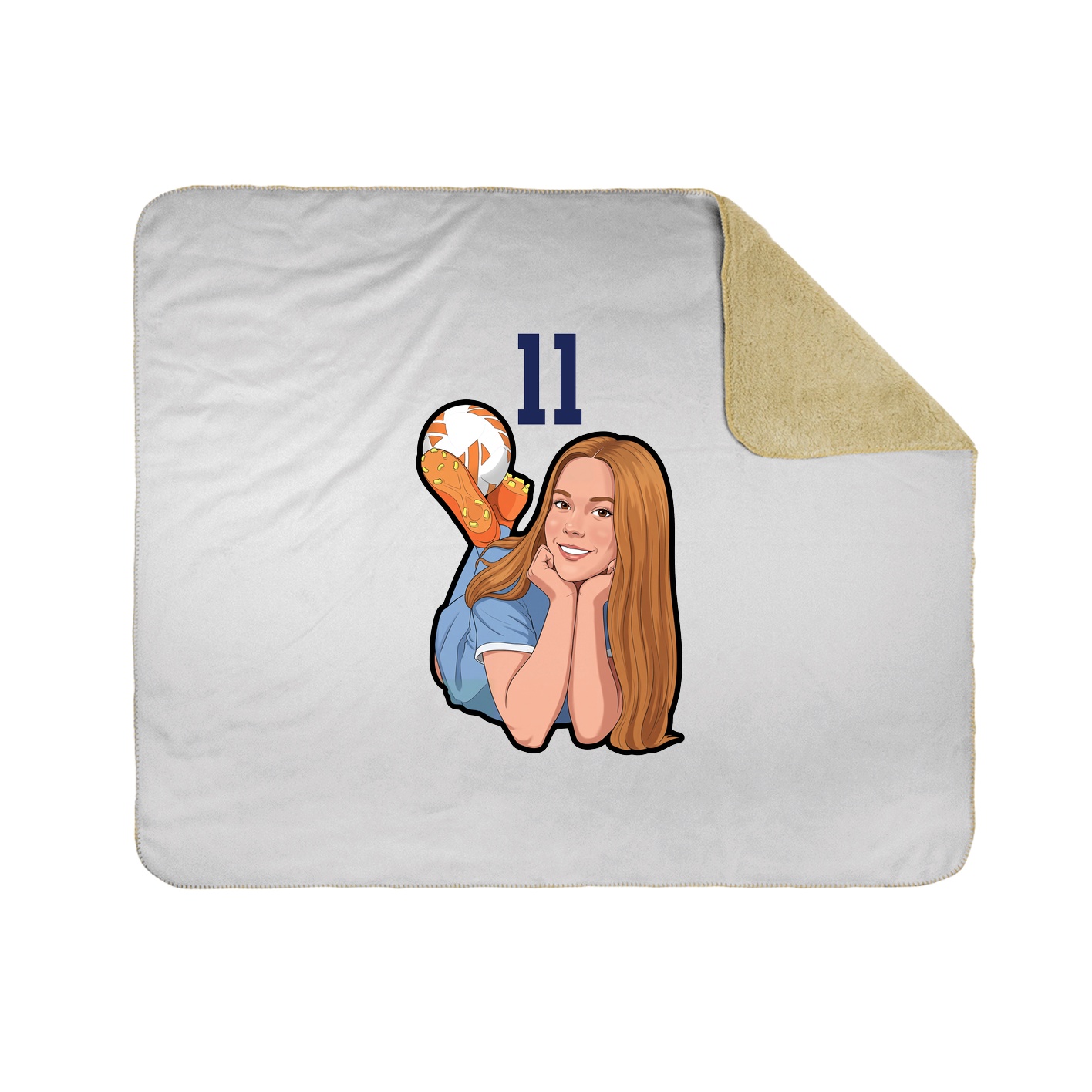 Throw Blanket — Number Top in White