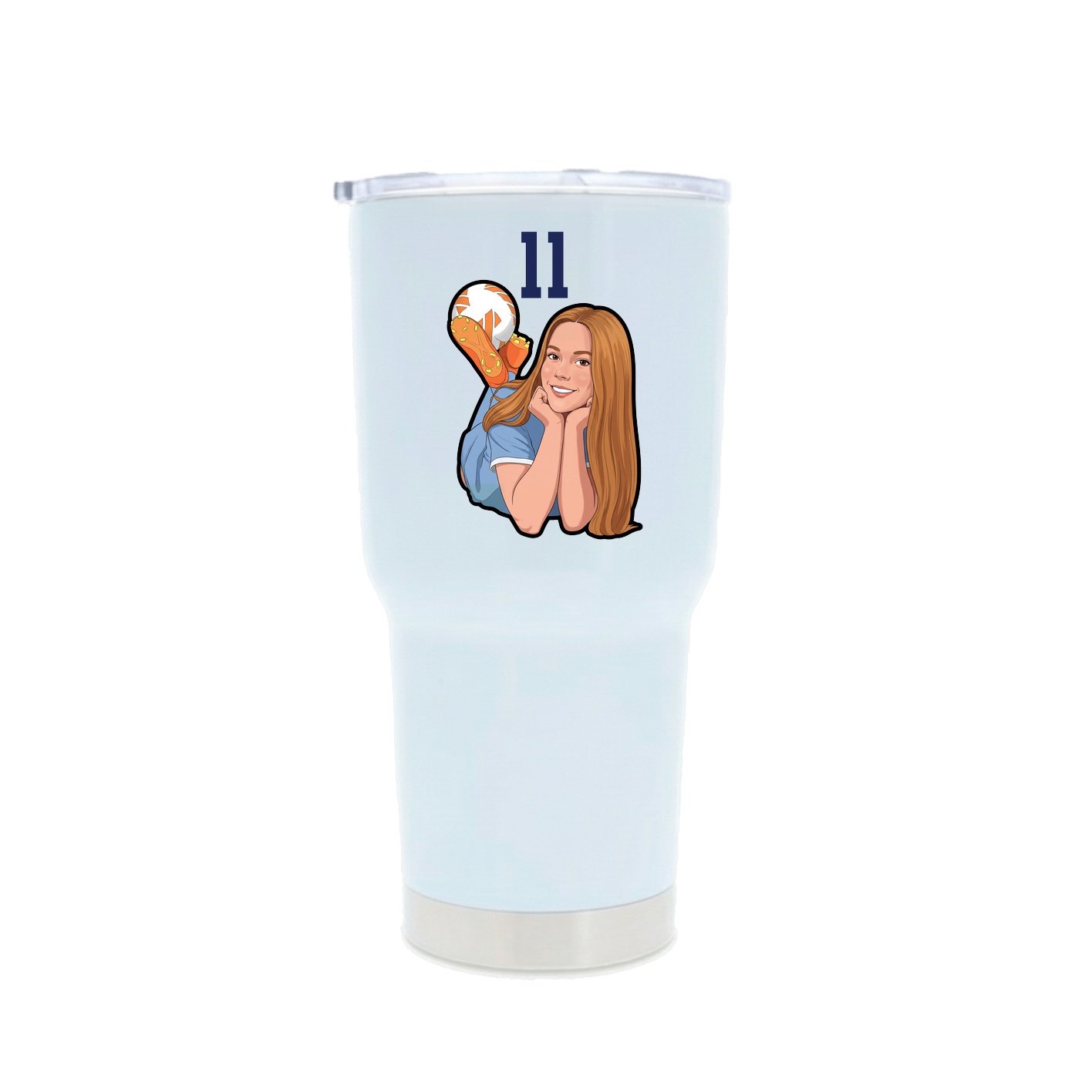 30oz Stainless Steel Tumbler — Number Top in White