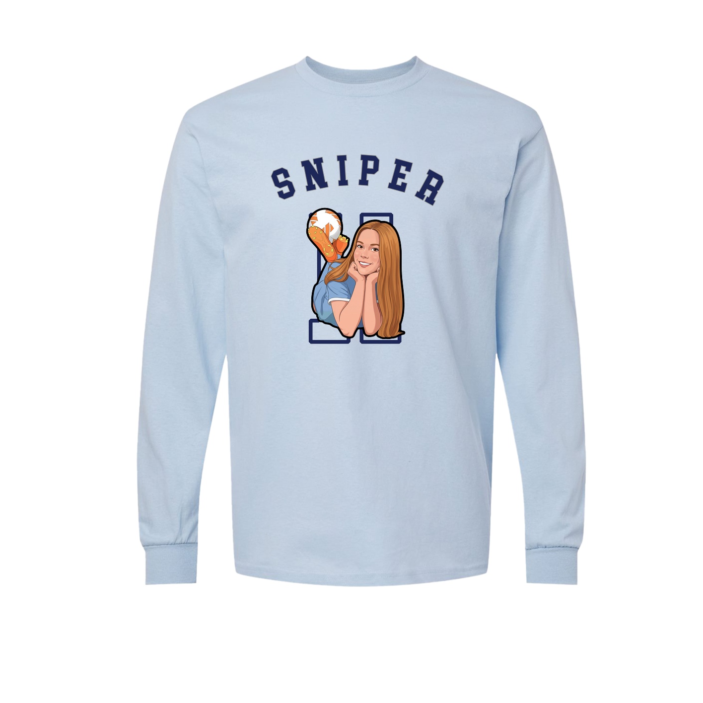 Long Sleeve Tee — Shirsey Arch in Light Blue