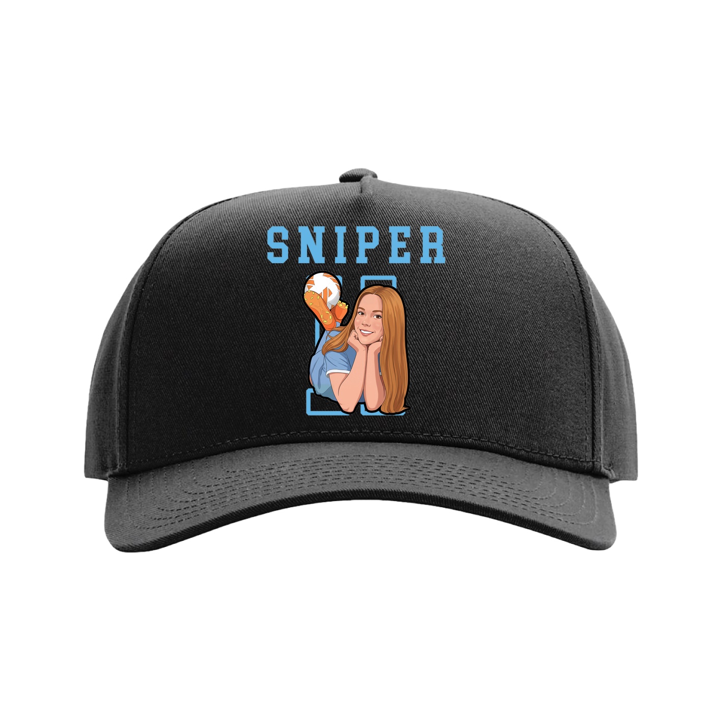 Full Fabric Five-Panel Champ Cap — Shirsey in Black