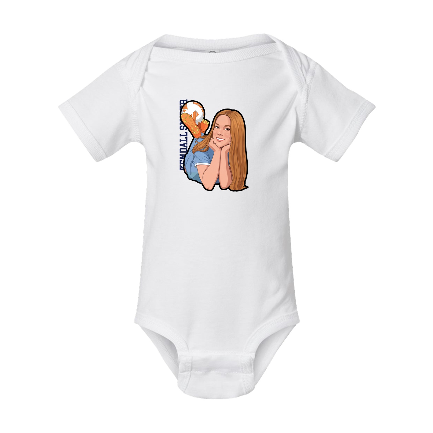 Baby Onesie — Name Vertical in White