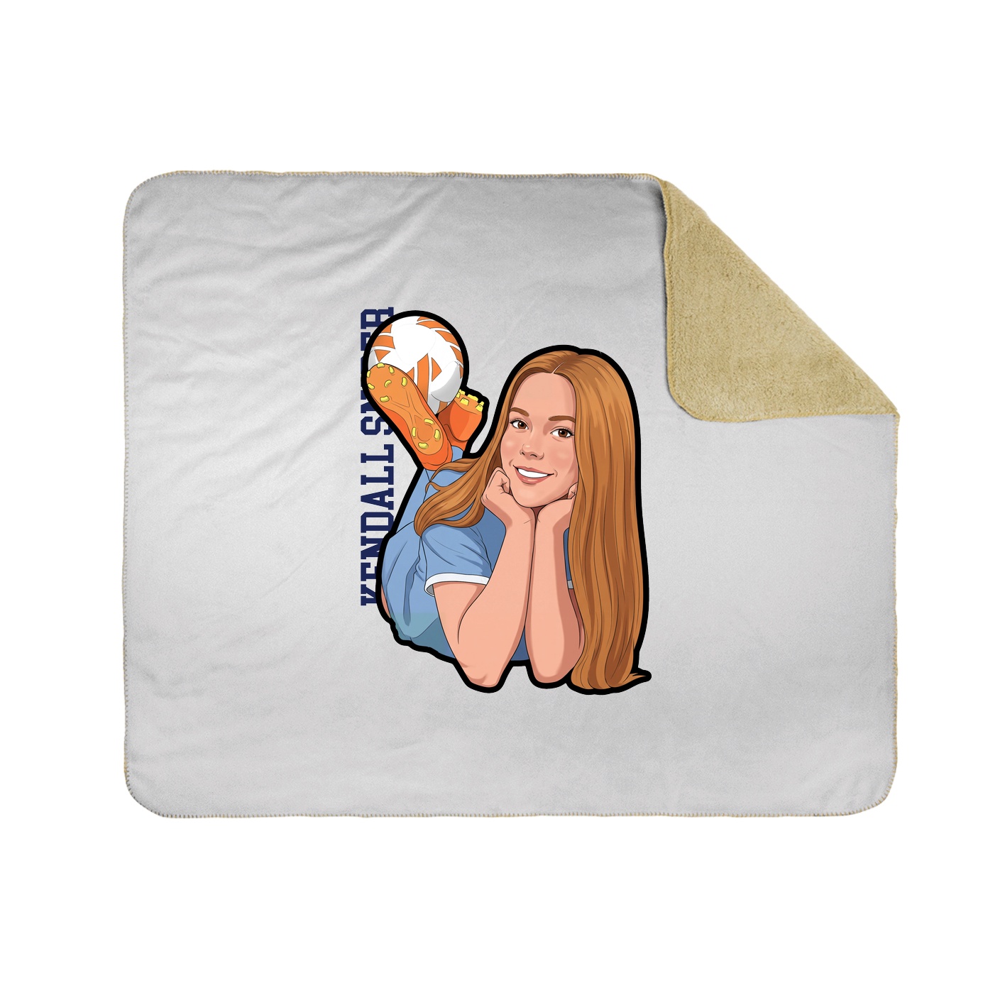 Throw Blanket — Name Vertical in White