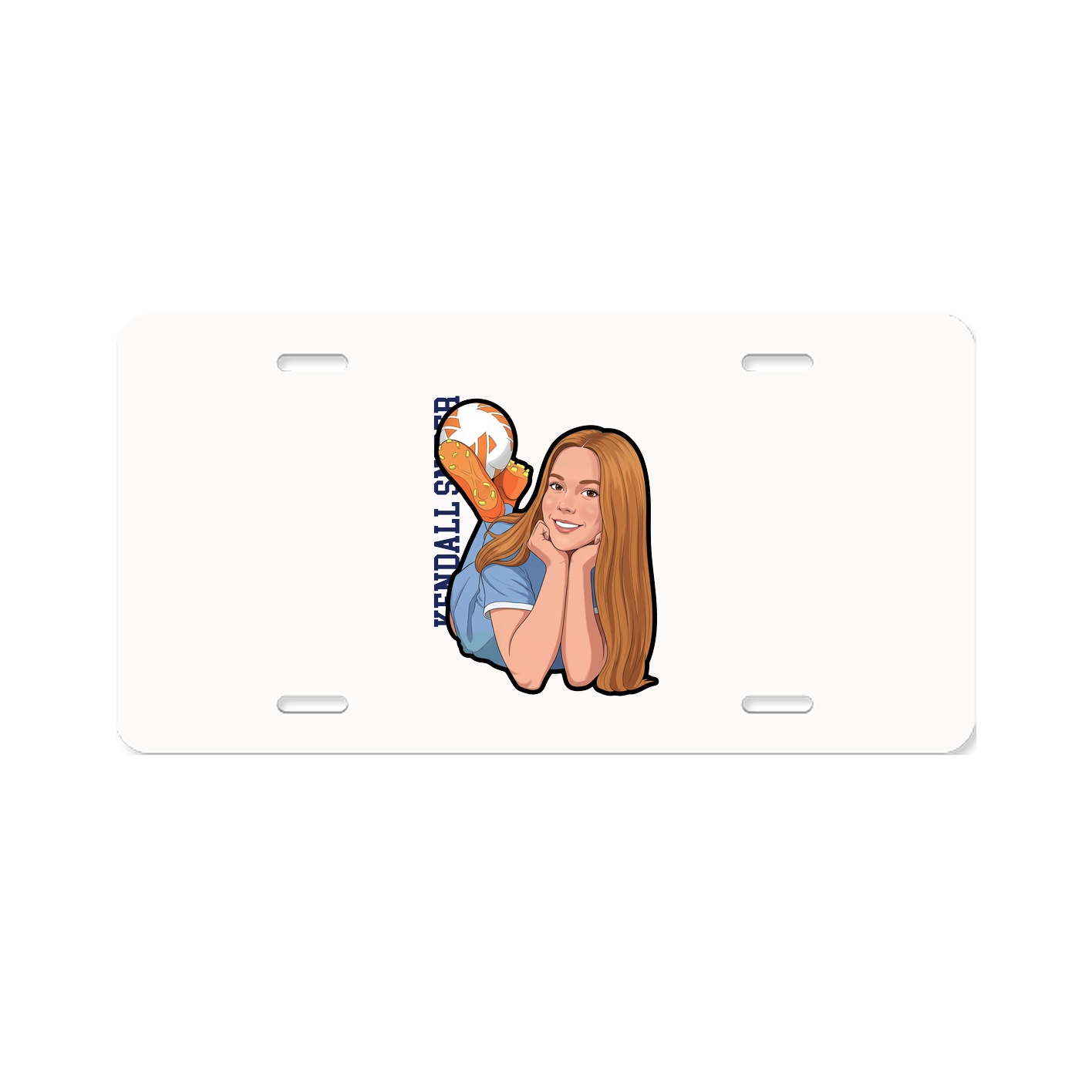 License Plate — Name Vertical in Classic