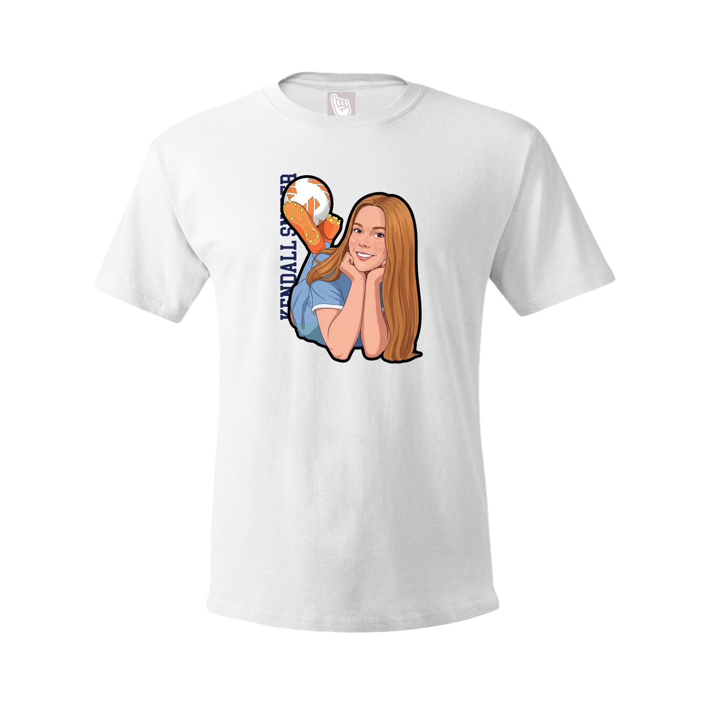 Youth Tee — Name Vertical in White