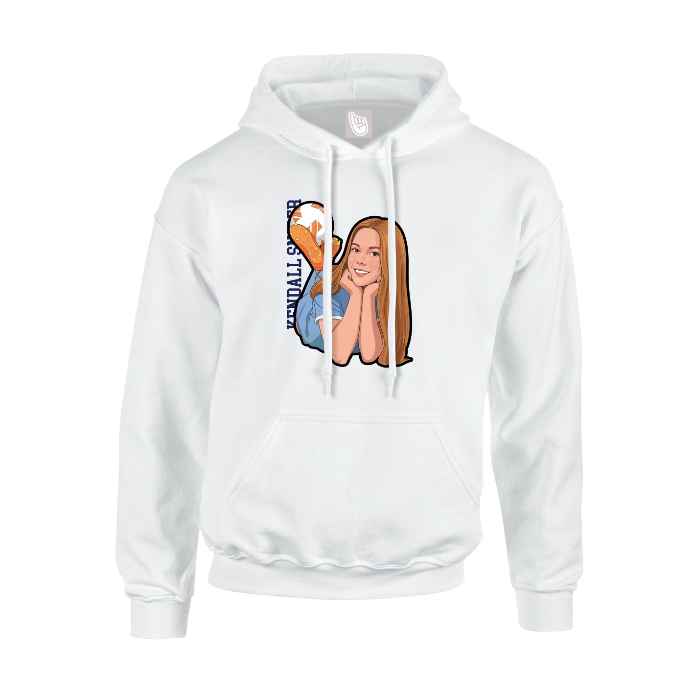 Hoodie — Name Vertical in White